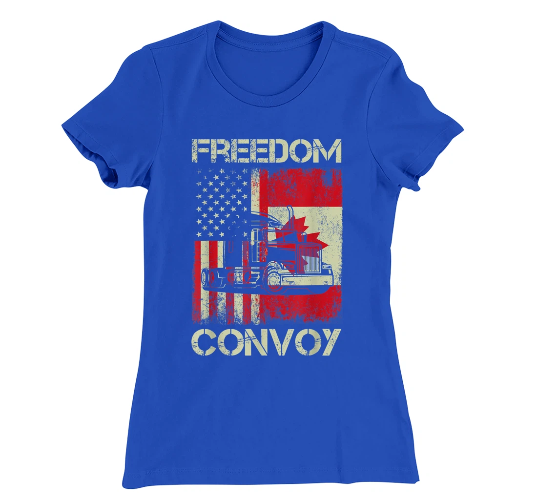 Freedom Convoy 2022 Support Canadian Truckers Mandate Truck T-Shirt, Women T-Shirt