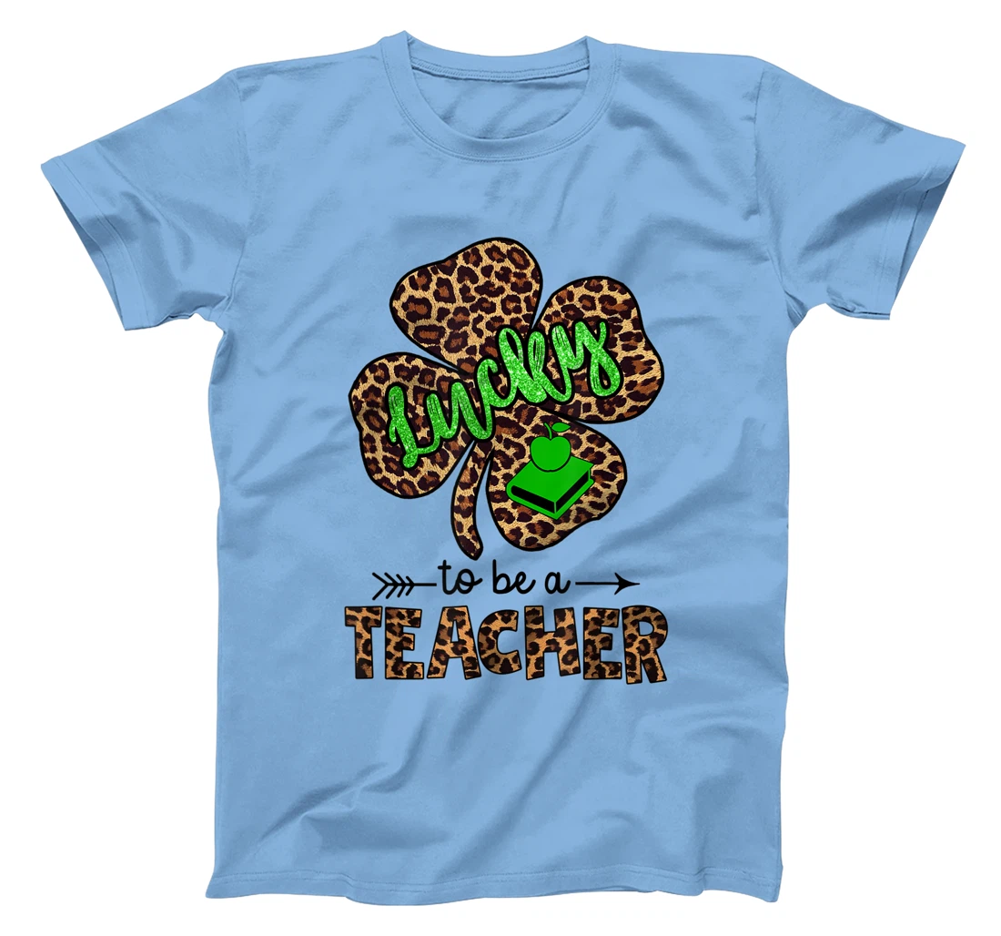 Womens Lucky To Be A Teacher Leopard Shamrock St Patricks Day Women T-Shirt, Women T-Shirt