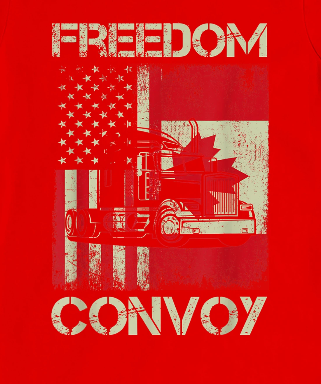 Freedom Convoy 2022 Support Canadian Truckers Mandate Truck T-Shirt, Women T-Shirt