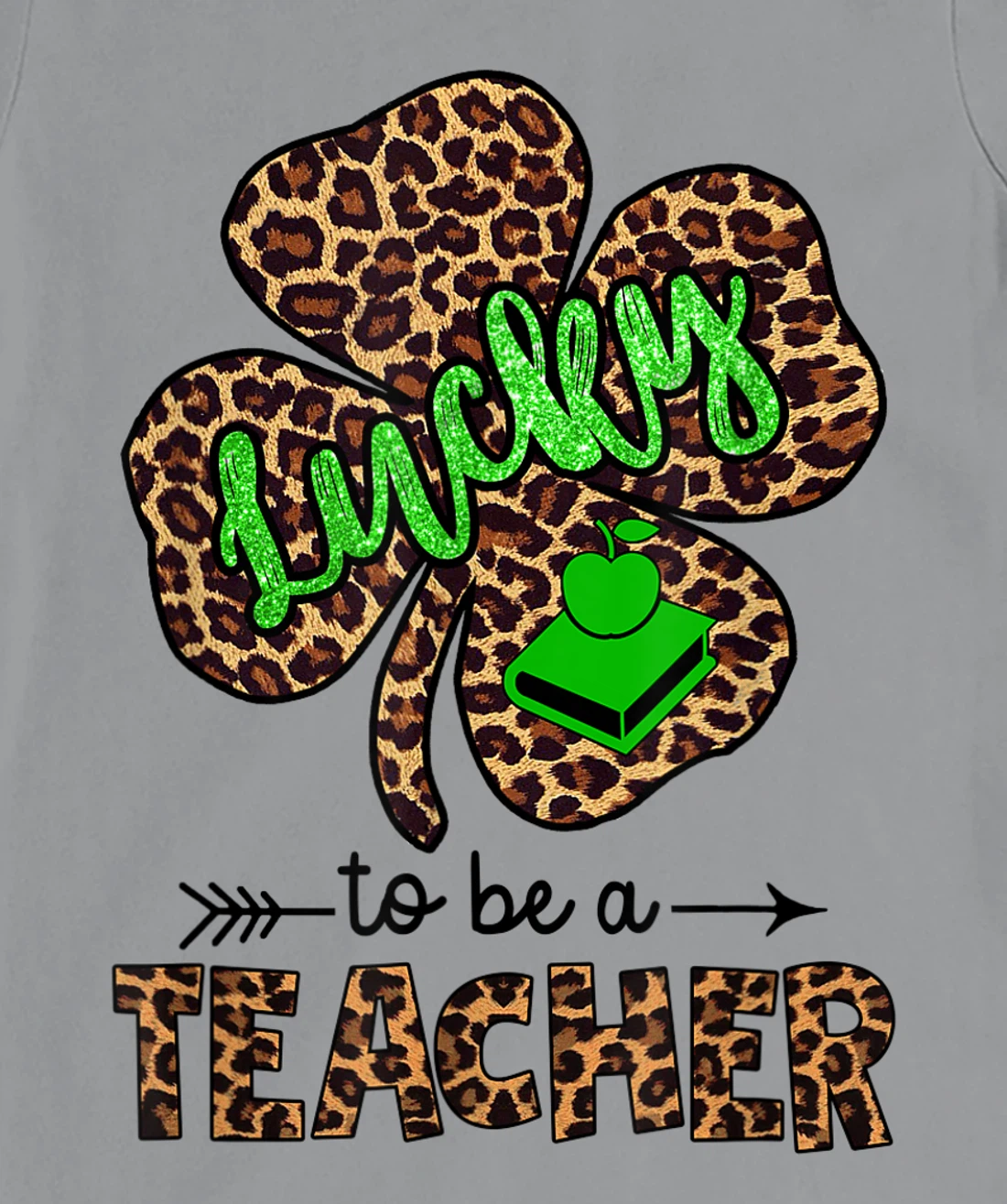 Womens Lucky To Be A Teacher Leopard Shamrock St Patricks Day Women T-Shirt, Women T-Shirt