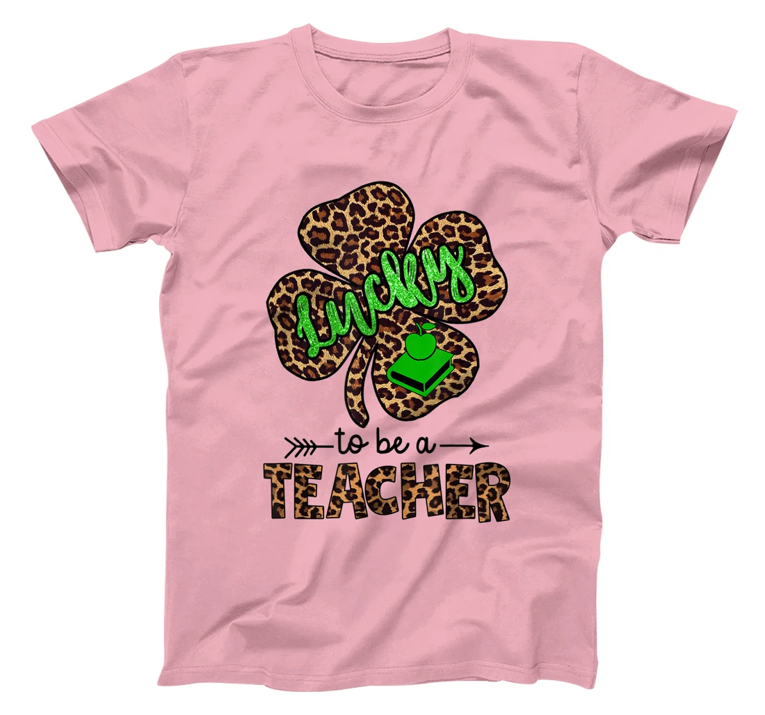 Womens Lucky To Be A Teacher Leopard Shamrock St Patricks Day Women T-Shirt, Women T-Shirt