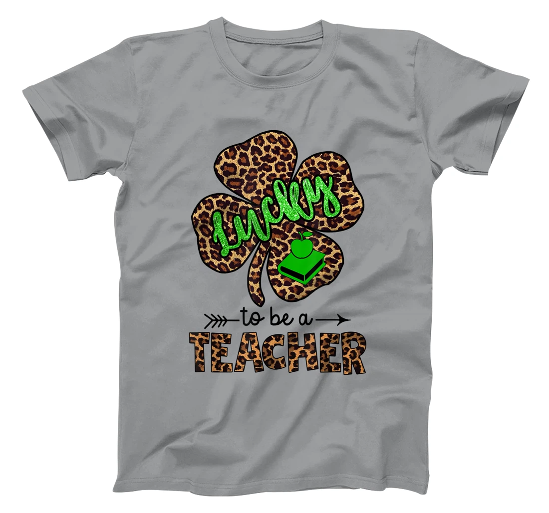 Womens Lucky To Be A Teacher Leopard Shamrock St Patricks Day Women T-Shirt, Women T-Shirt