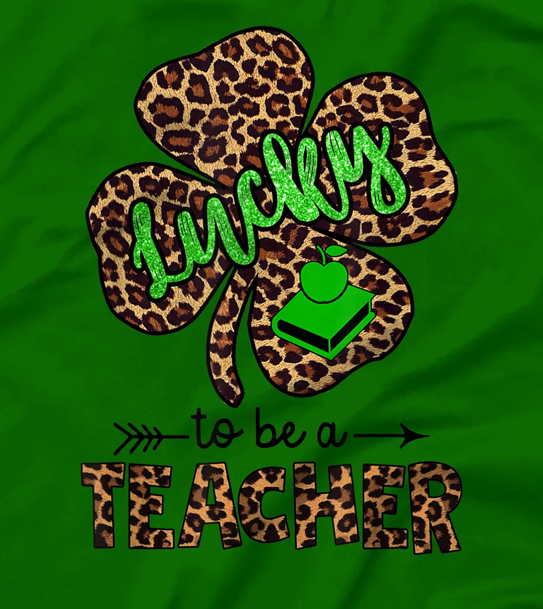 Womens Lucky To Be A Teacher Leopard Shamrock St Patricks Day Women T-Shirt, Women T-Shirt