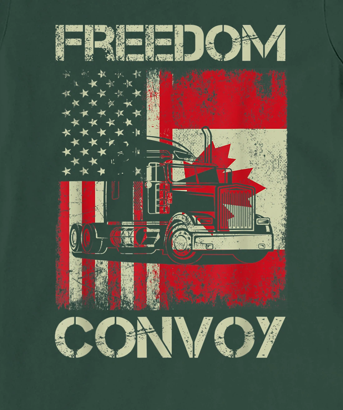 Freedom Convoy 2022 Support Canadian Truckers Mandate Truck T-Shirt, Women T-Shirt