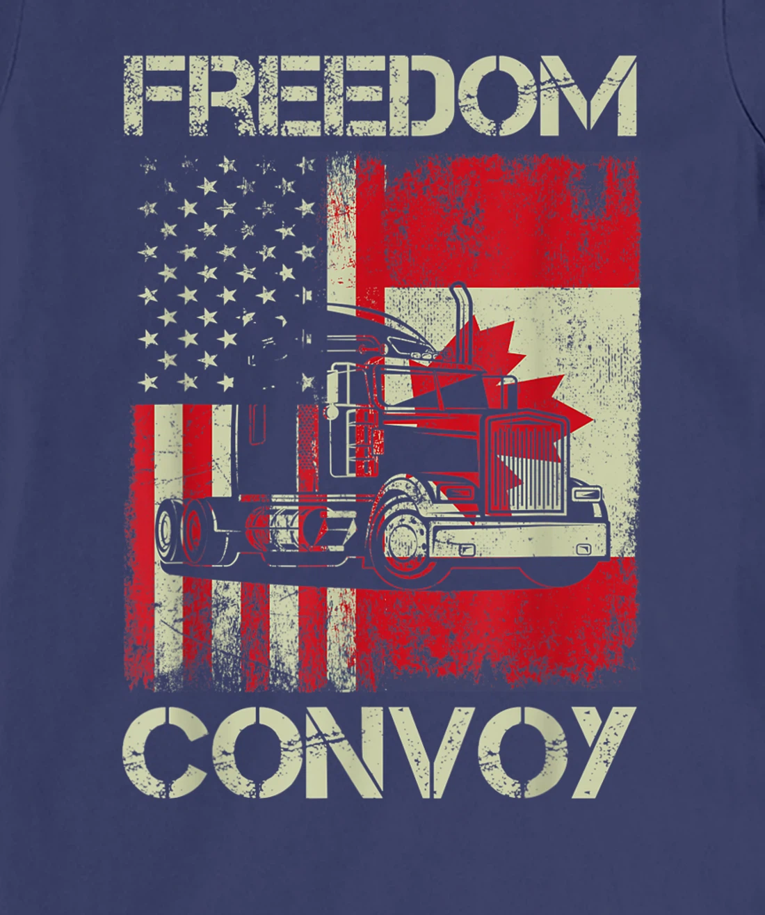 Freedom Convoy 2022 Support Canadian Truckers Mandate Truck T-Shirt, Women T-Shirt