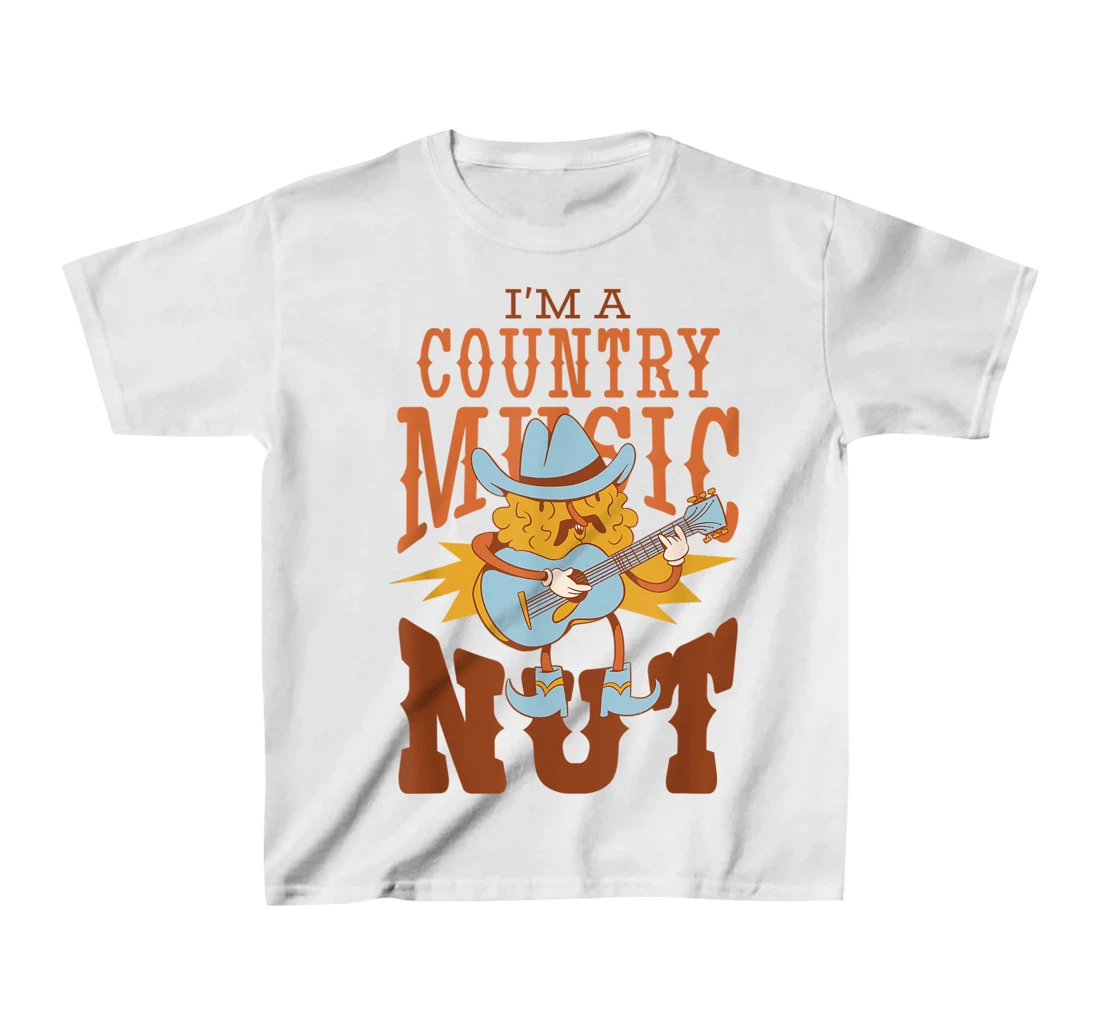Womens I'm A Country Music Nut Cowboy Guitar Western Walnut T-Shirt, Kid T-Shirt and Women T-Shirt