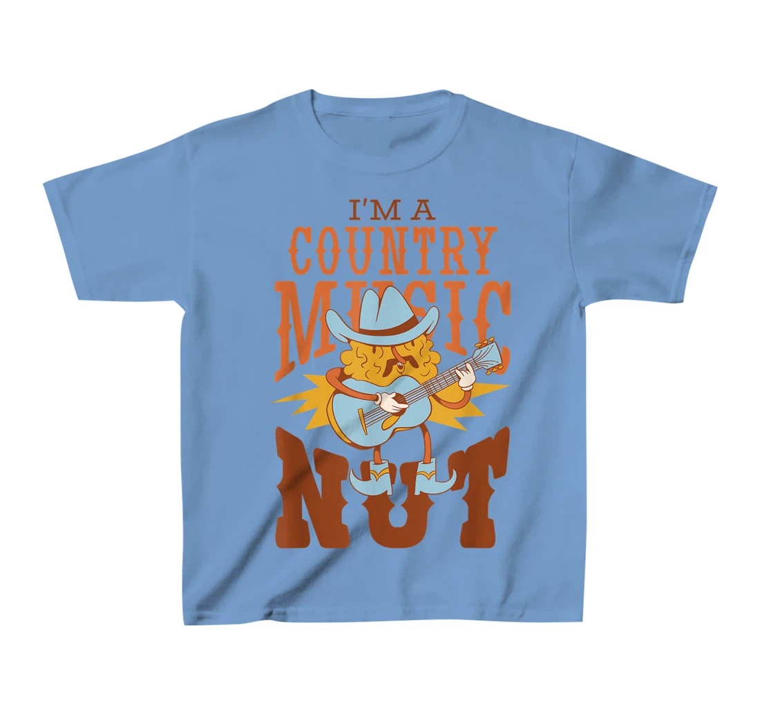 Womens I'm A Country Music Nut Cowboy Guitar Western Walnut T-Shirt, Kid T-Shirt and Women T-Shirt