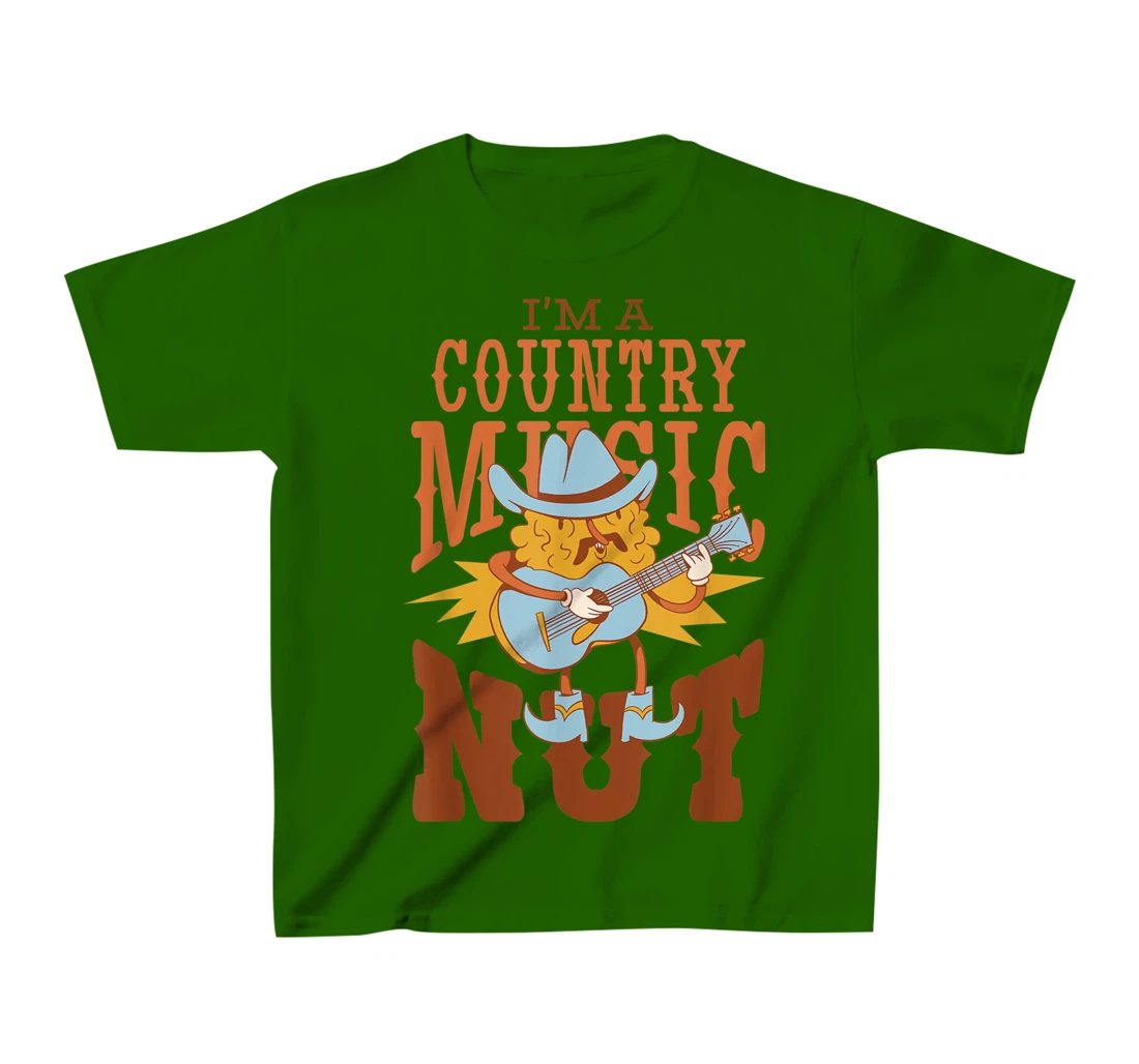 Womens I'm A Country Music Nut Cowboy Guitar Western Walnut T-Shirt, Kid T-Shirt and Women T-Shirt