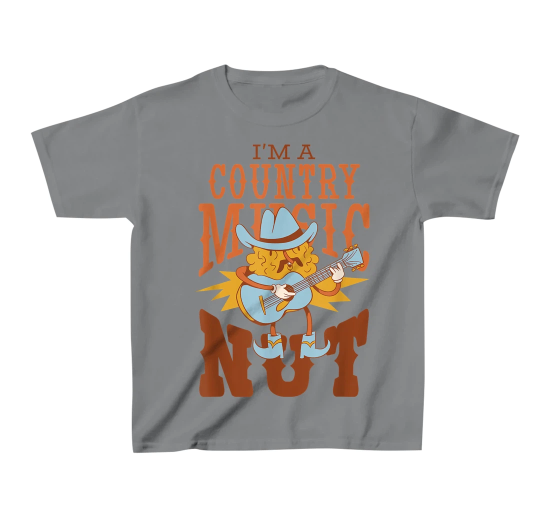 Womens I'm A Country Music Nut Cowboy Guitar Western Walnut T-Shirt, Kid T-Shirt and Women T-Shirt