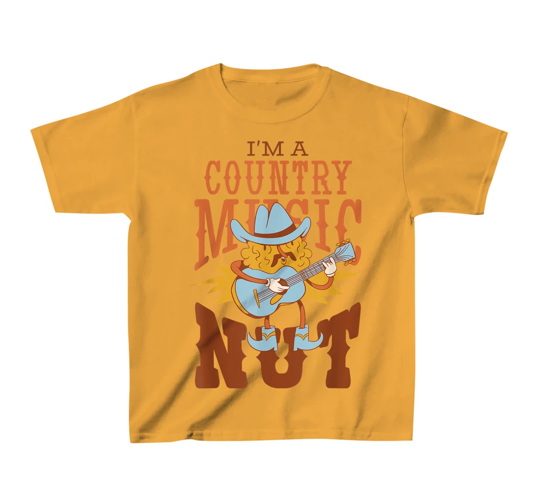 Womens I'm A Country Music Nut Cowboy Guitar Western Walnut T-Shirt, Kid T-Shirt and Women T-Shirt