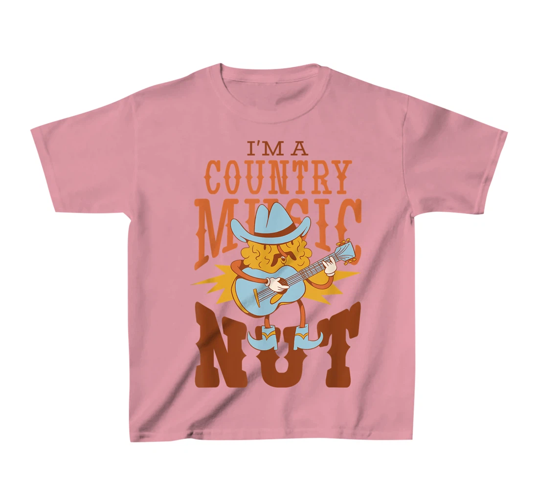 Womens I'm A Country Music Nut Cowboy Guitar Western Walnut T-Shirt, Kid T-Shirt and Women T-Shirt
