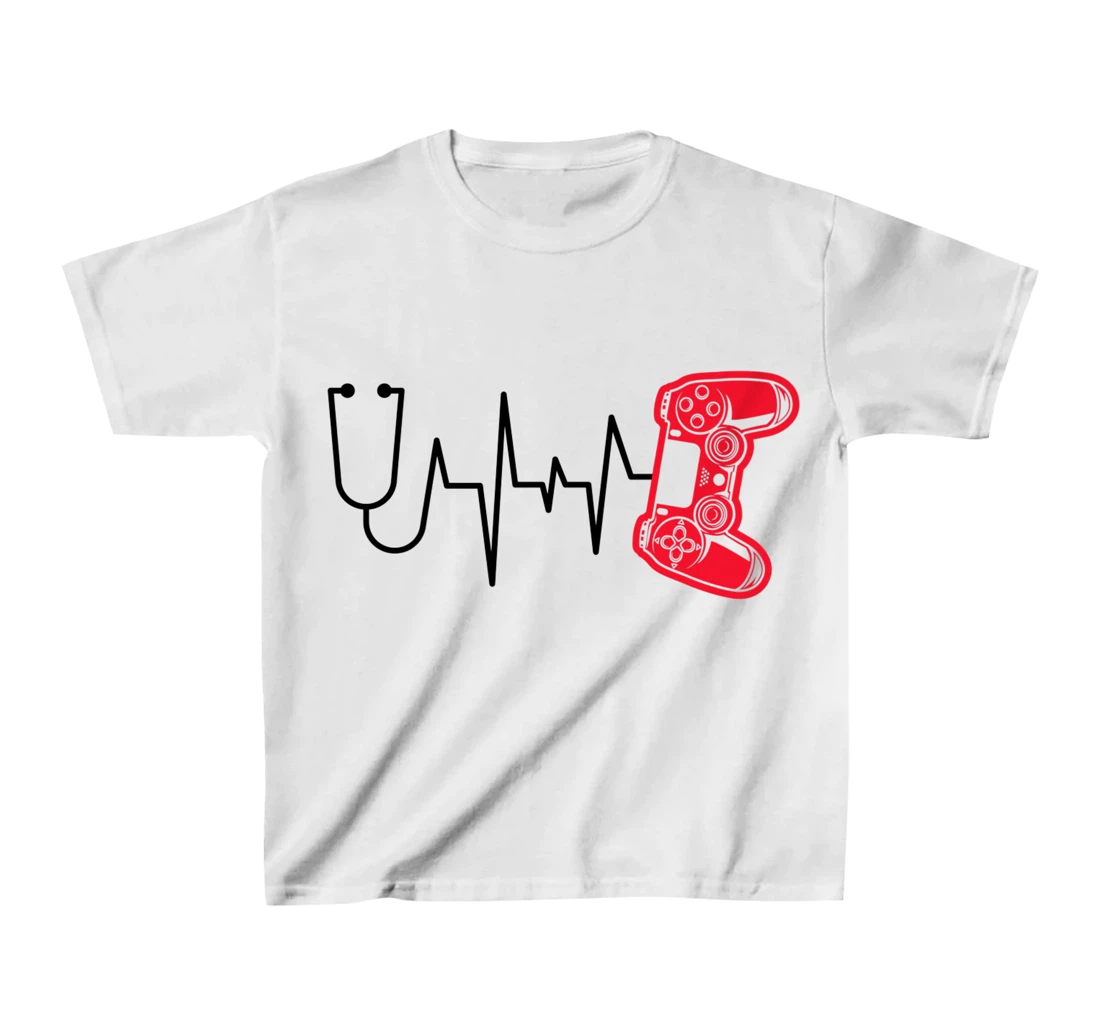 Womens Gamer Heartline Video Gaming Heart line with Gaming mouse T-Shirt, Kid T-Shirt and Women T-Shirt