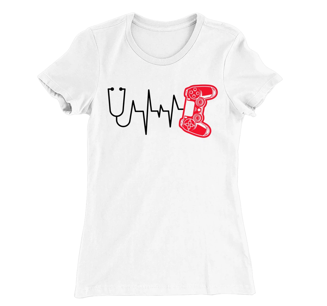 Womens Gamer Heartline Video Gaming Heart line with Gaming mouse T-Shirt, Kid T-Shirt and Women T-Shirt