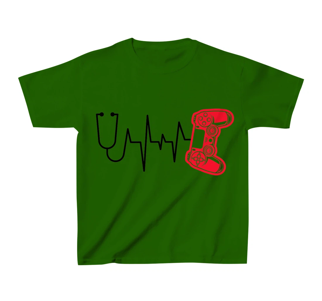 Womens Gamer Heartline Video Gaming Heart line with Gaming mouse T-Shirt, Kid T-Shirt and Women T-Shirt