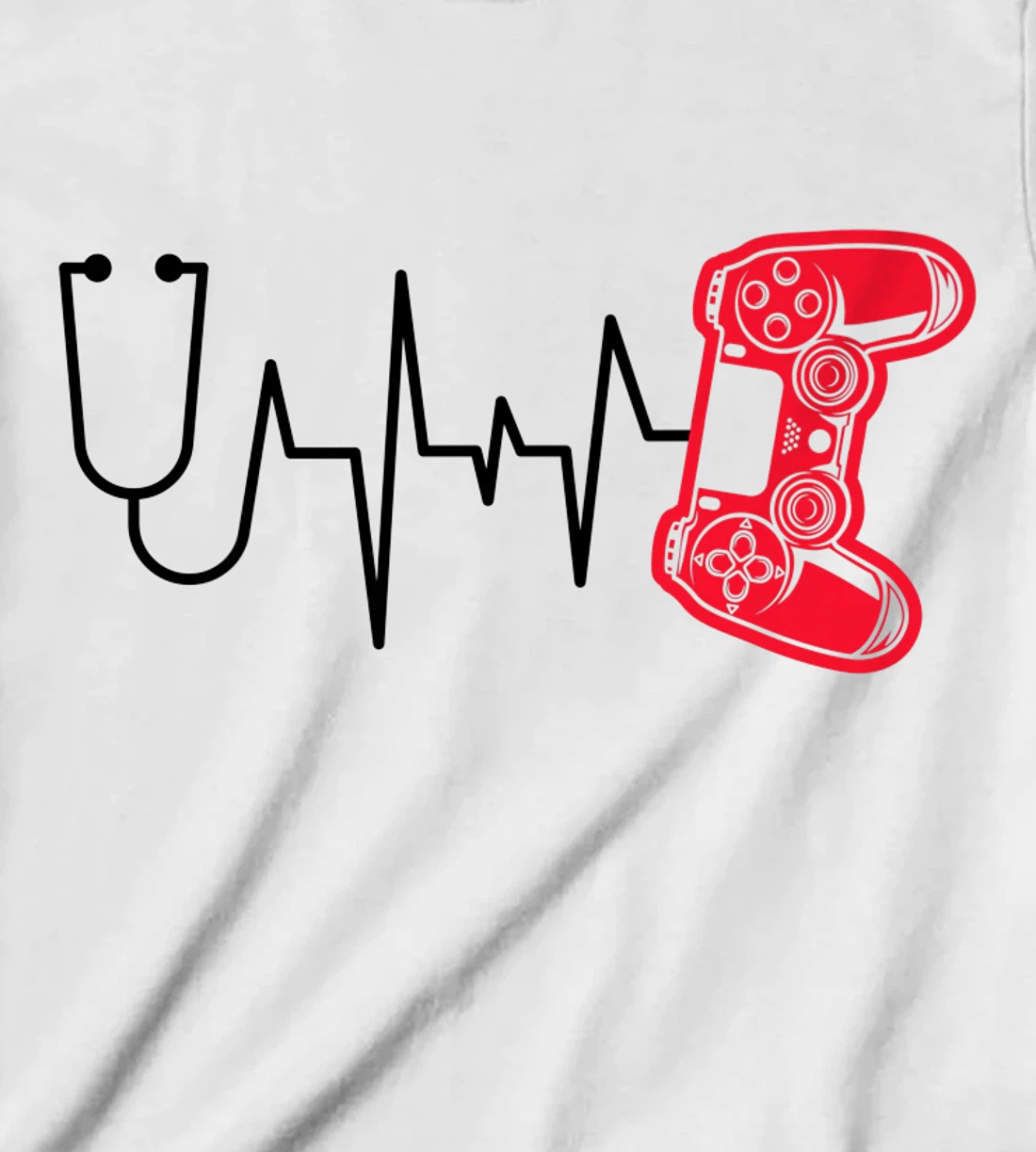 Womens Gamer Heartline Video Gaming Heart line with Gaming mouse T-Shirt, Kid T-Shirt and Women T-Shirt