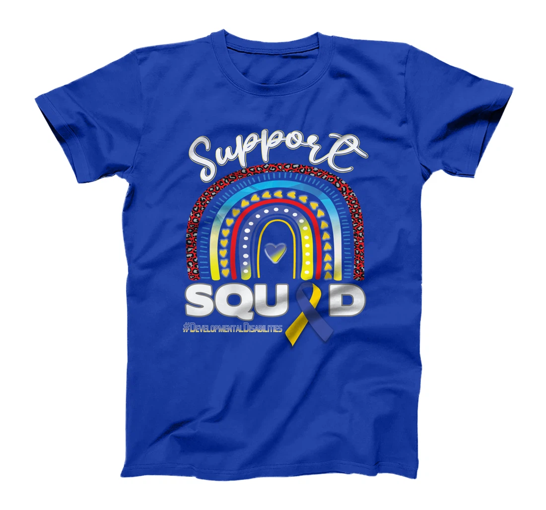 Developmental Disabilities Support Squad Blue Yellow Ribbon T-Shirt