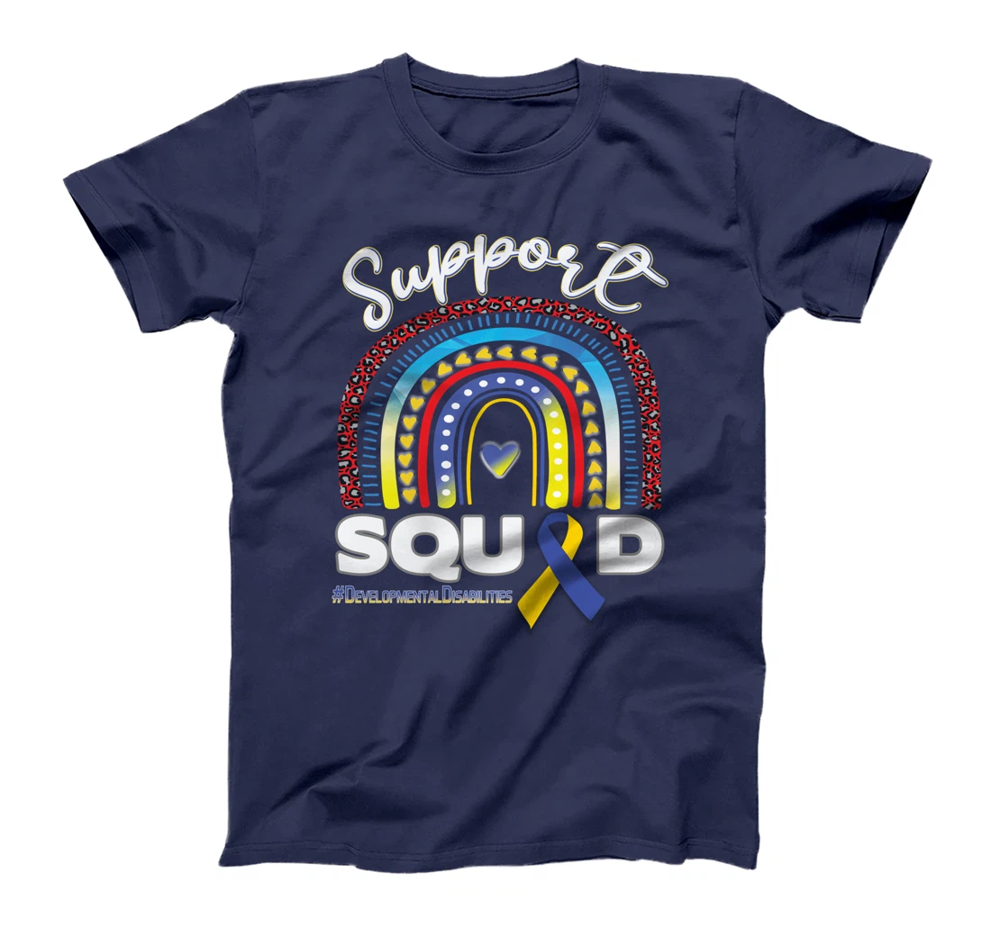 Developmental Disabilities Support Squad Blue Yellow Ribbon T-Shirt