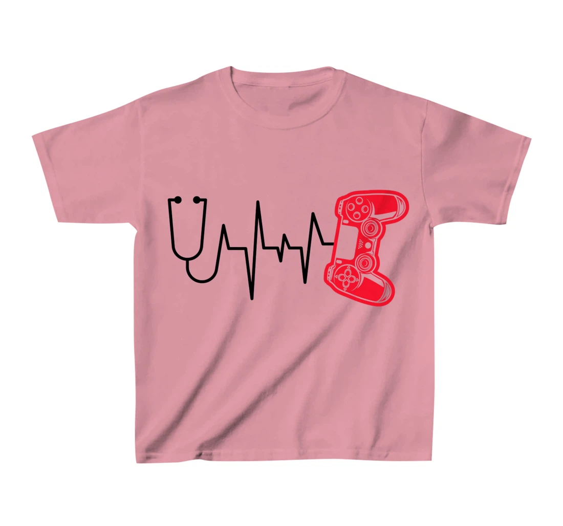 Womens Gamer Heartline Video Gaming Heart line with Gaming mouse T-Shirt, Kid T-Shirt and Women T-Shirt