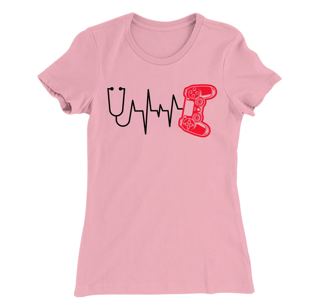 Womens Gamer Heartline Video Gaming Heart line with Gaming mouse T-Shirt, Kid T-Shirt and Women T-Shirt