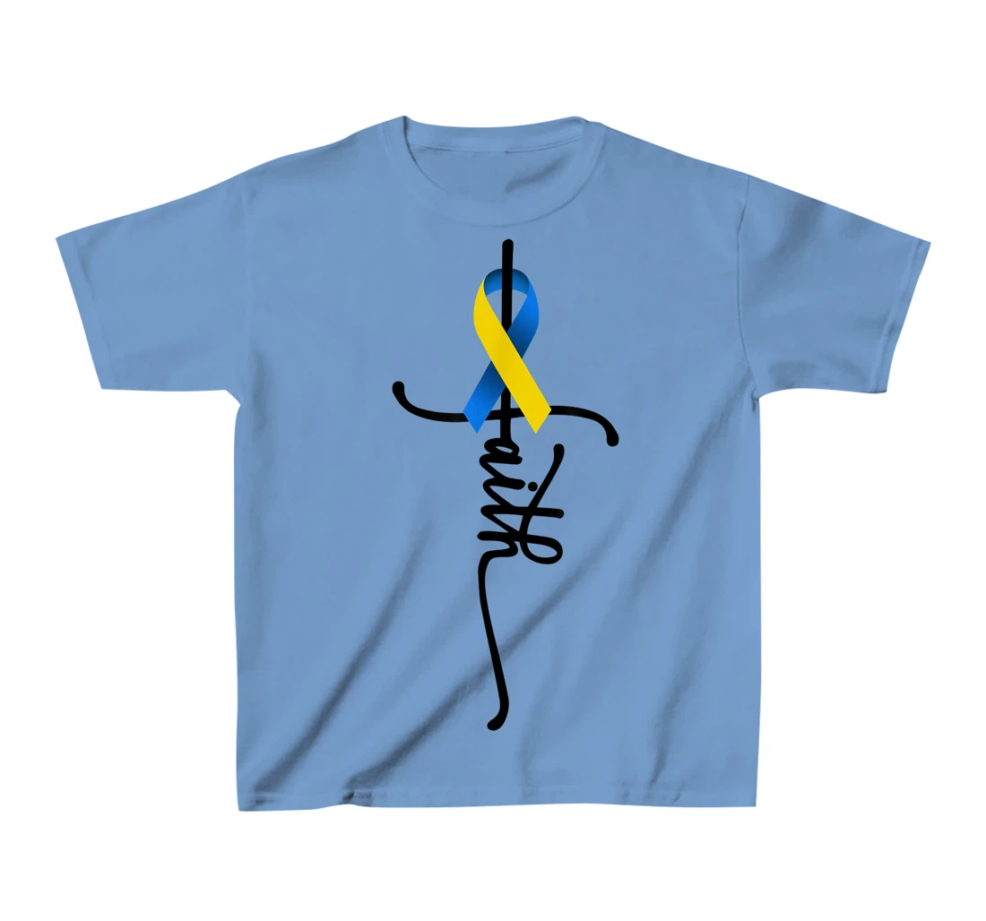 Womens Down Syndrome Faith Down Syndrome Awareness Gifts Trisomy 21 T-Shirt, Kid T-Shirt and Women T-Shirt