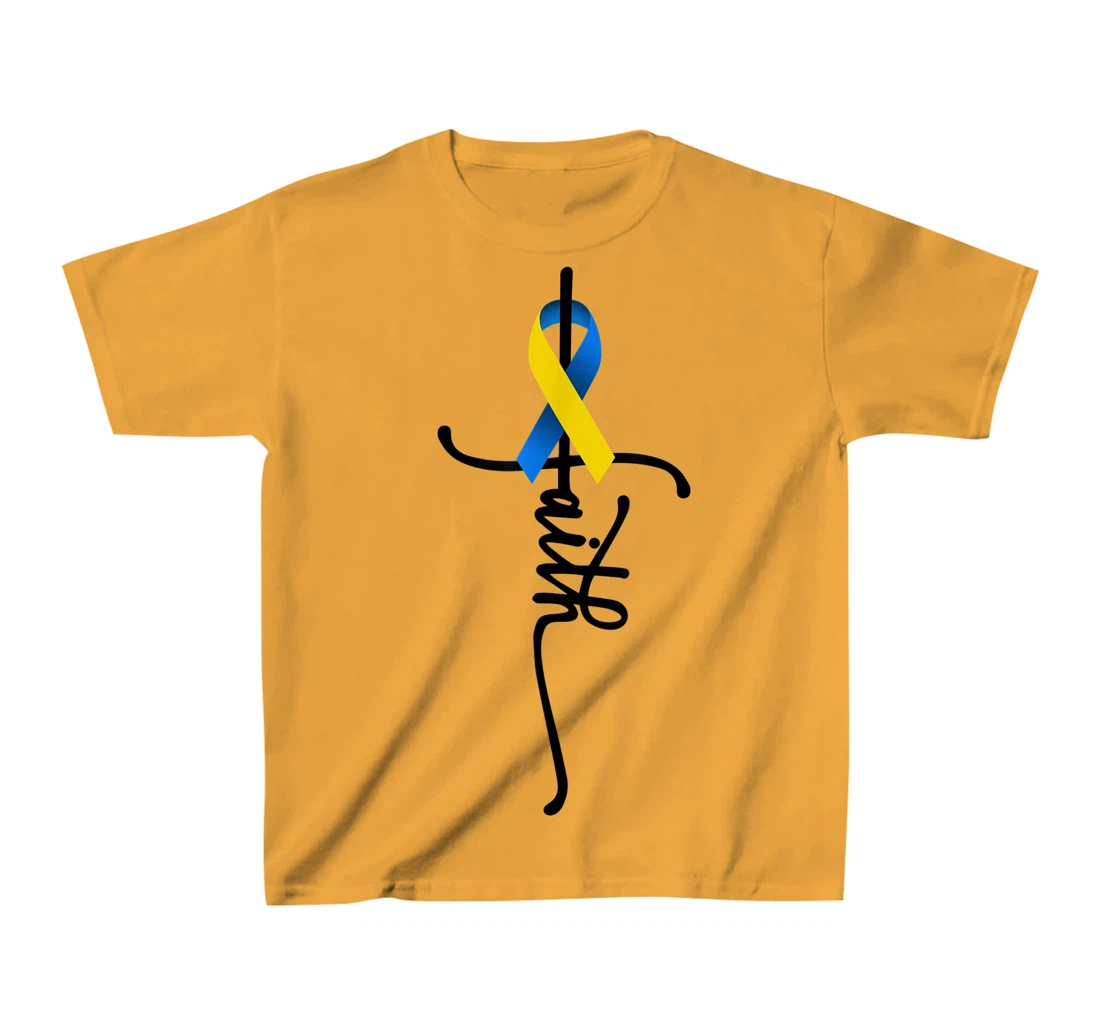 Womens Down Syndrome Faith Down Syndrome Awareness Gifts Trisomy 21 T-Shirt, Kid T-Shirt and Women T-Shirt