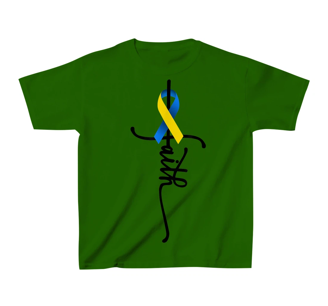 Womens Down Syndrome Faith Down Syndrome Awareness Gifts Trisomy 21 T-Shirt, Kid T-Shirt and Women T-Shirt