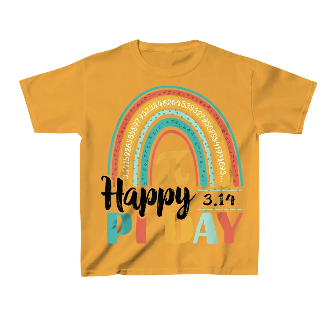 BOHO Rainbow Happy Pi Day 3.14 Math Geek T-Shirt, Kid T-Shirt and Women T-Shirt