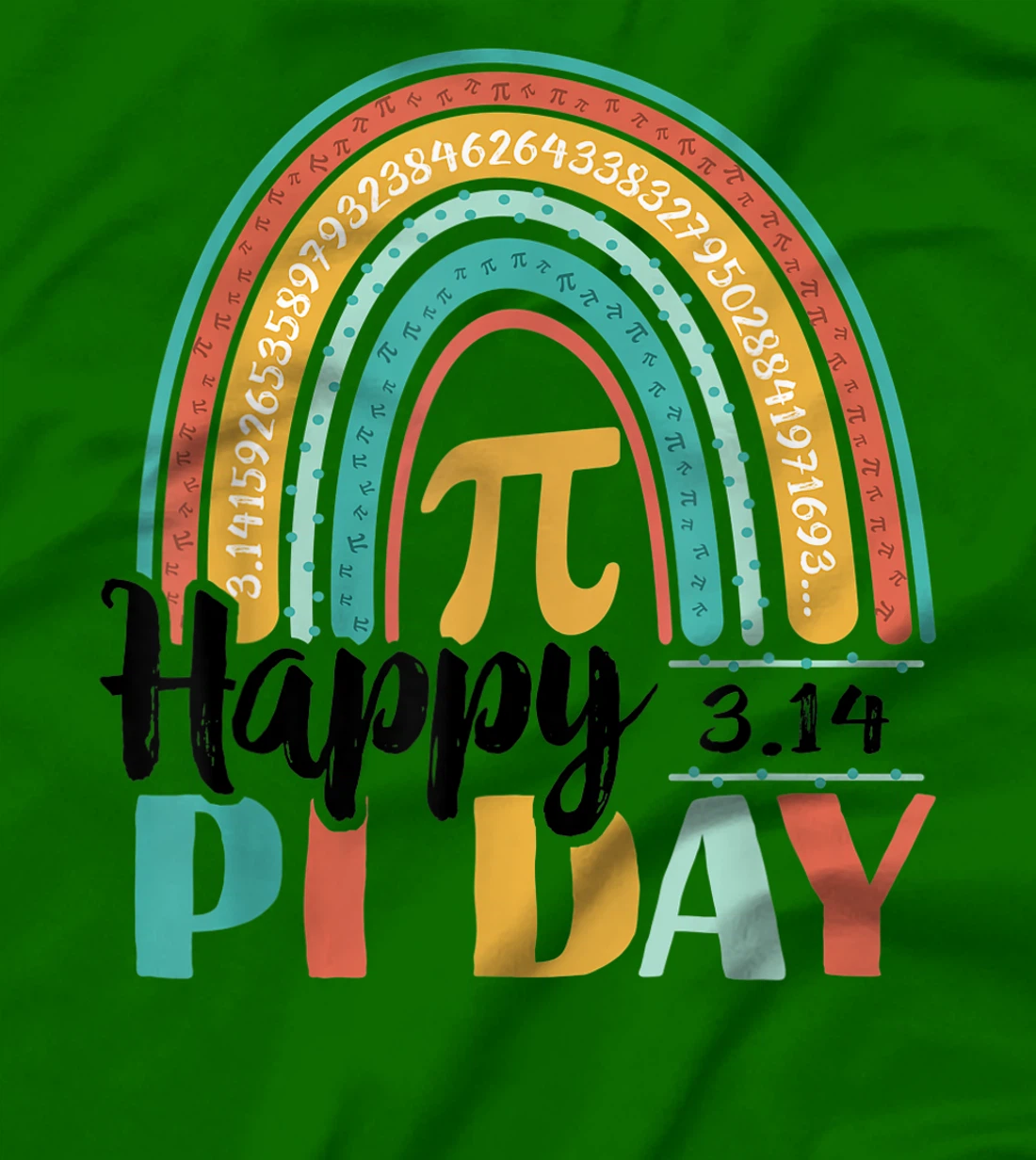 BOHO Rainbow Happy Pi Day 3.14 Math Geek T-Shirt, Kid T-Shirt and Women T-Shirt