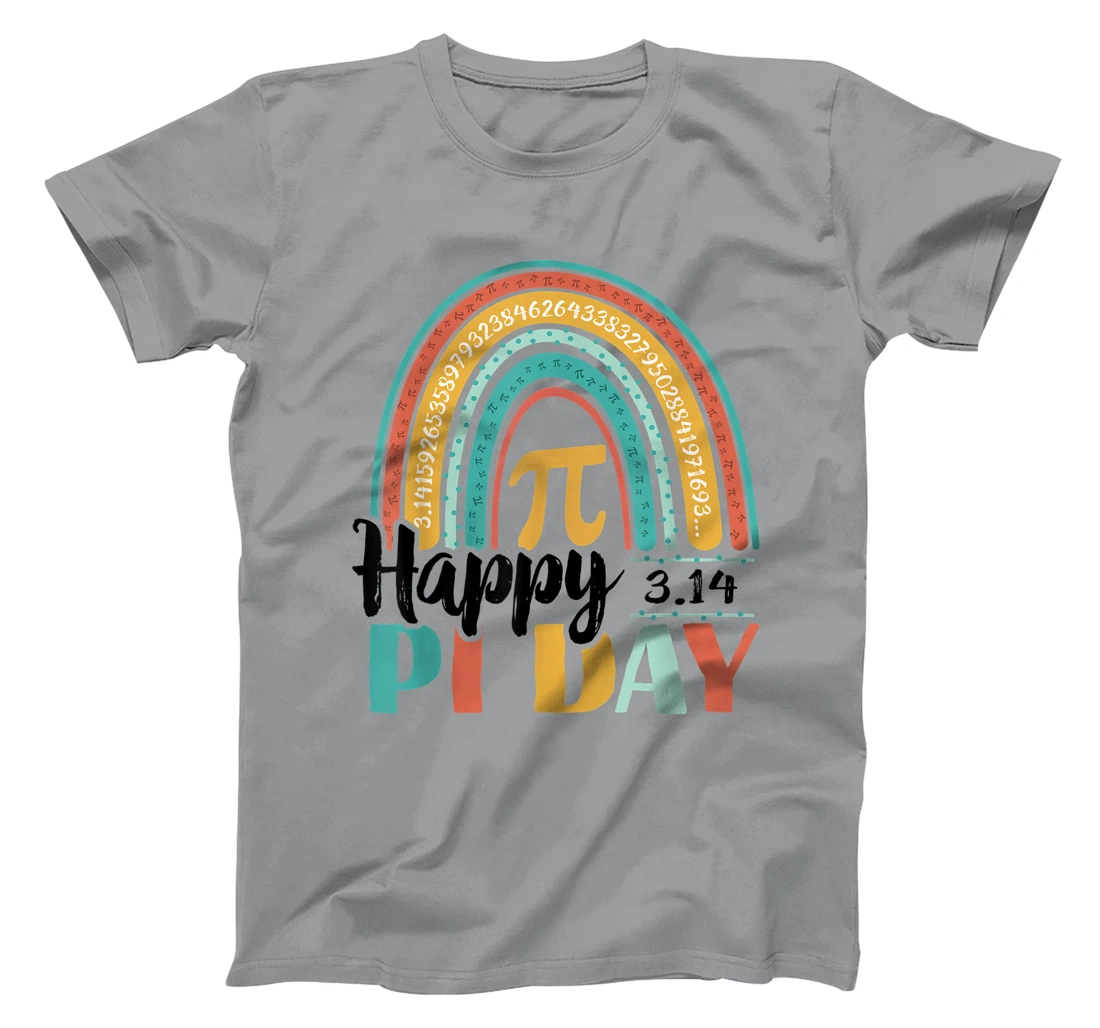 BOHO Rainbow Happy Pi Day 3.14 Math Geek T-Shirt, Kid T-Shirt and Women T-Shirt