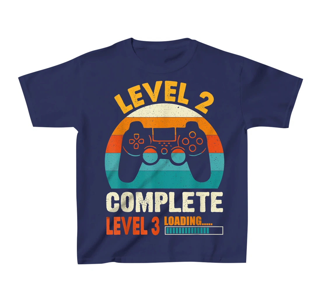 Funny Celebrate 2nd Wedding Vintage Retro Level 2 Complete T-Shirt, Kid T-Shirt and Women T-Shirt