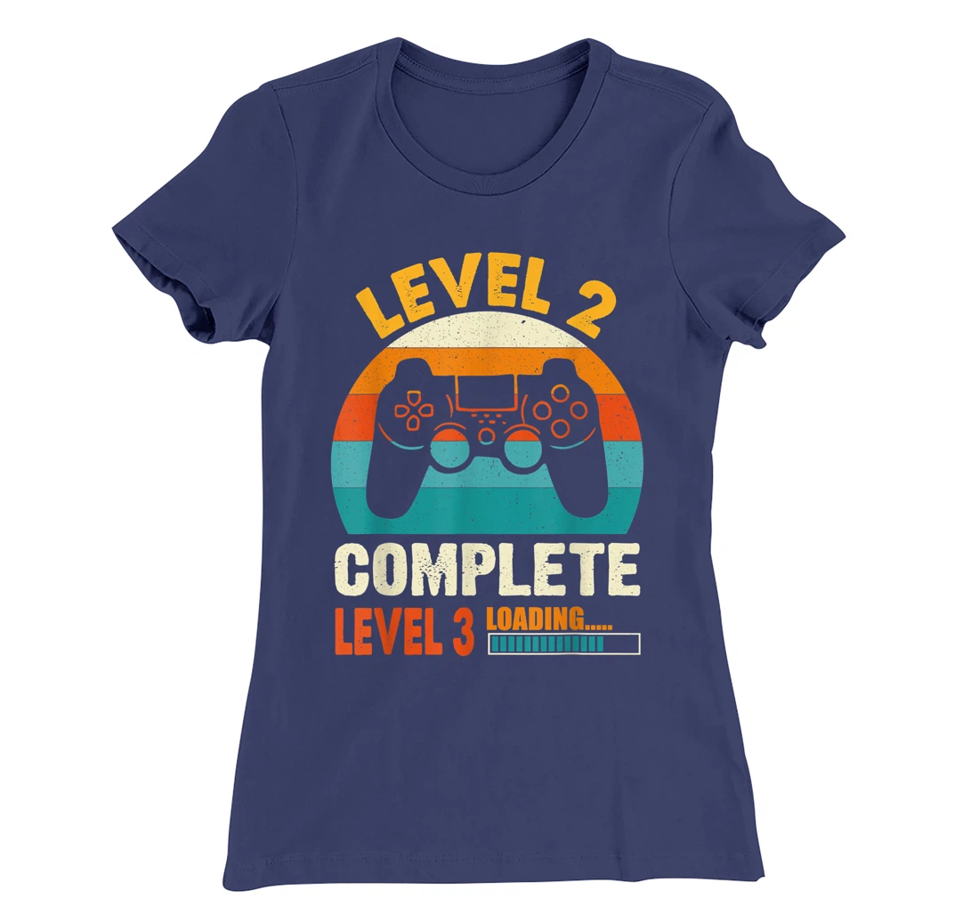 Funny Celebrate 2nd Wedding Vintage Retro Level 2 Complete T-Shirt, Kid T-Shirt and Women T-Shirt