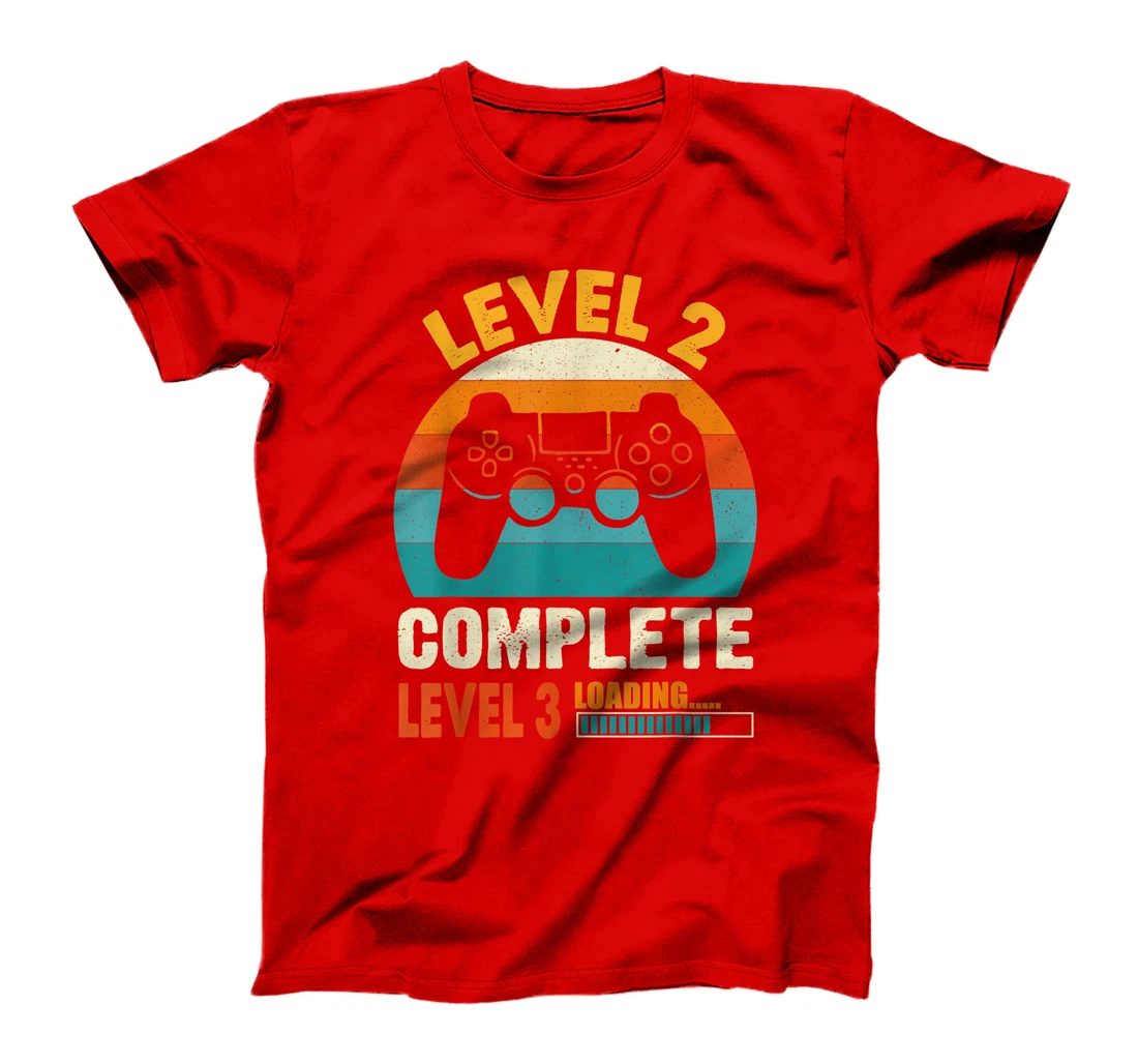 Funny Celebrate 2nd Wedding Vintage Retro Level 2 Complete T-Shirt, Kid T-Shirt and Women T-Shirt