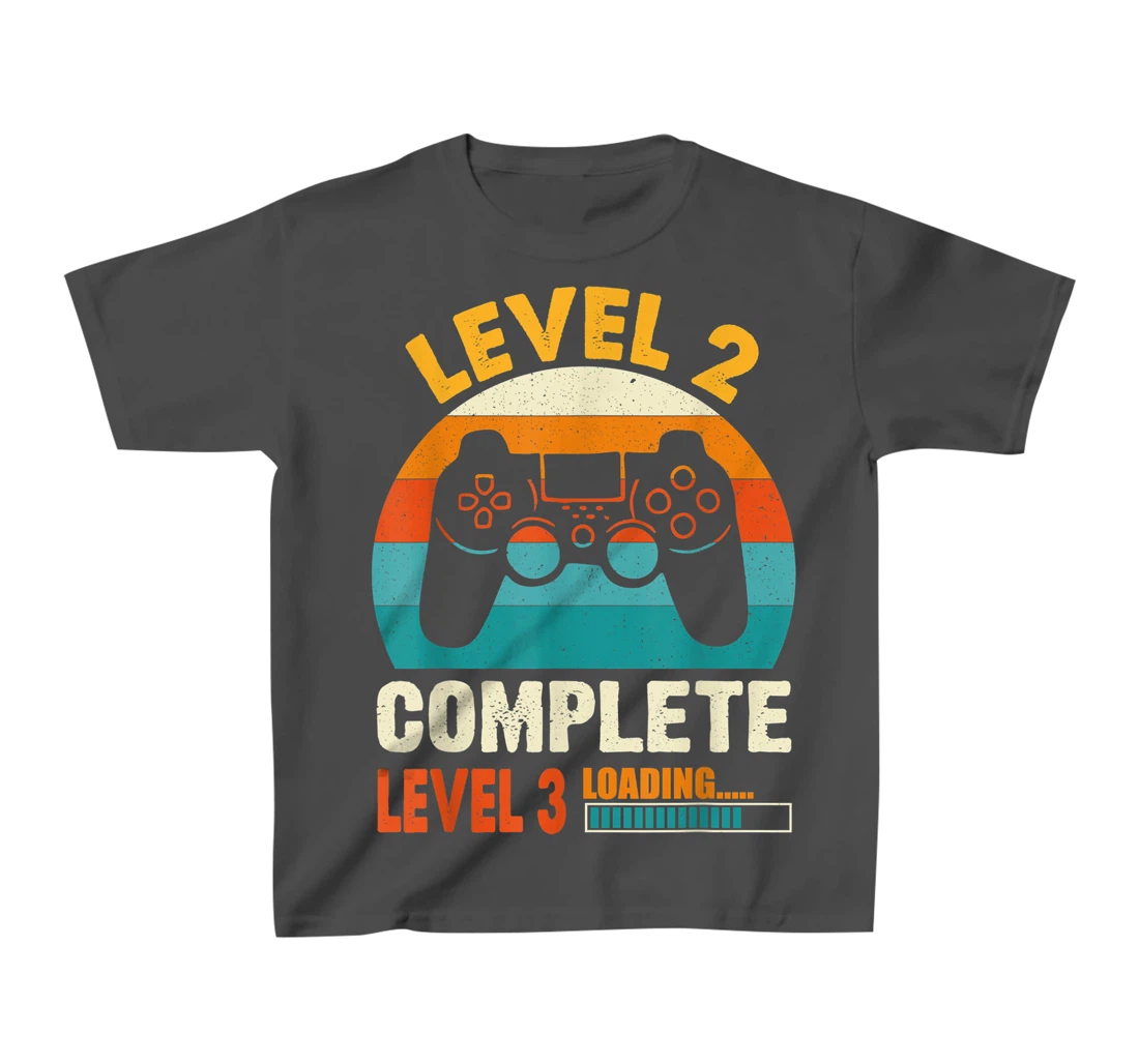 Funny Celebrate 2nd Wedding Vintage Retro Level 2 Complete T-Shirt, Kid T-Shirt and Women T-Shirt