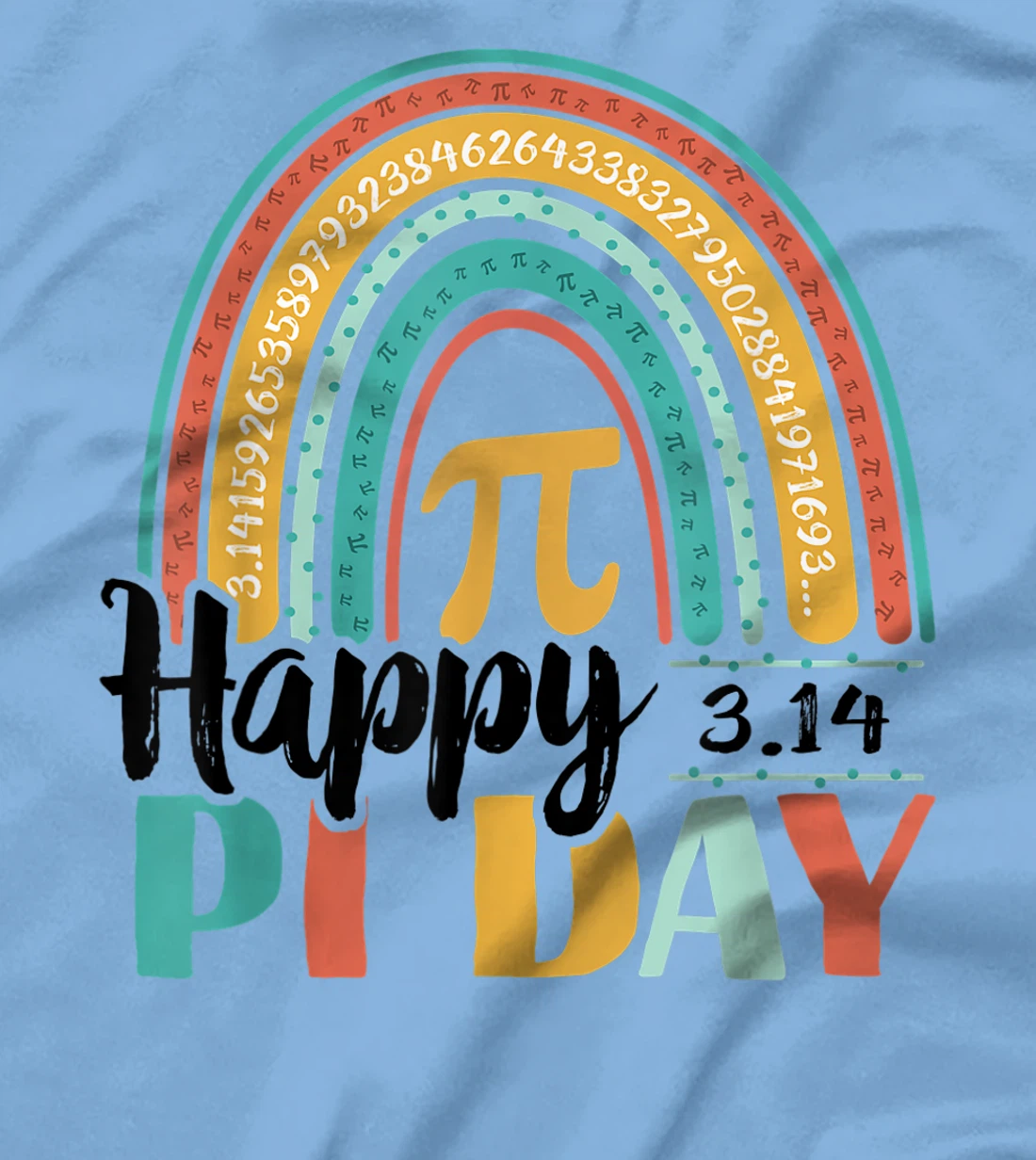 BOHO Rainbow Happy Pi Day 3.14 Math Geek T-Shirt, Kid T-Shirt and Women T-Shirt