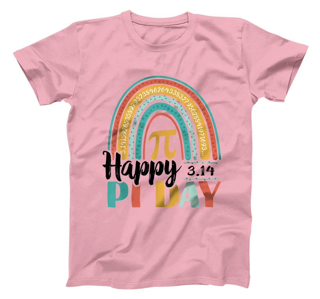BOHO Rainbow Happy Pi Day 3.14 Math Geek T-Shirt, Kid T-Shirt and Women T-Shirt