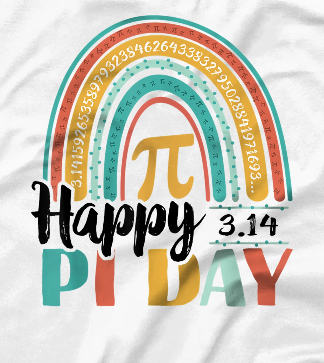 BOHO Rainbow Happy Pi Day 3.14 Math Geek T-Shirt, Kid T-Shirt and Women T-Shirt