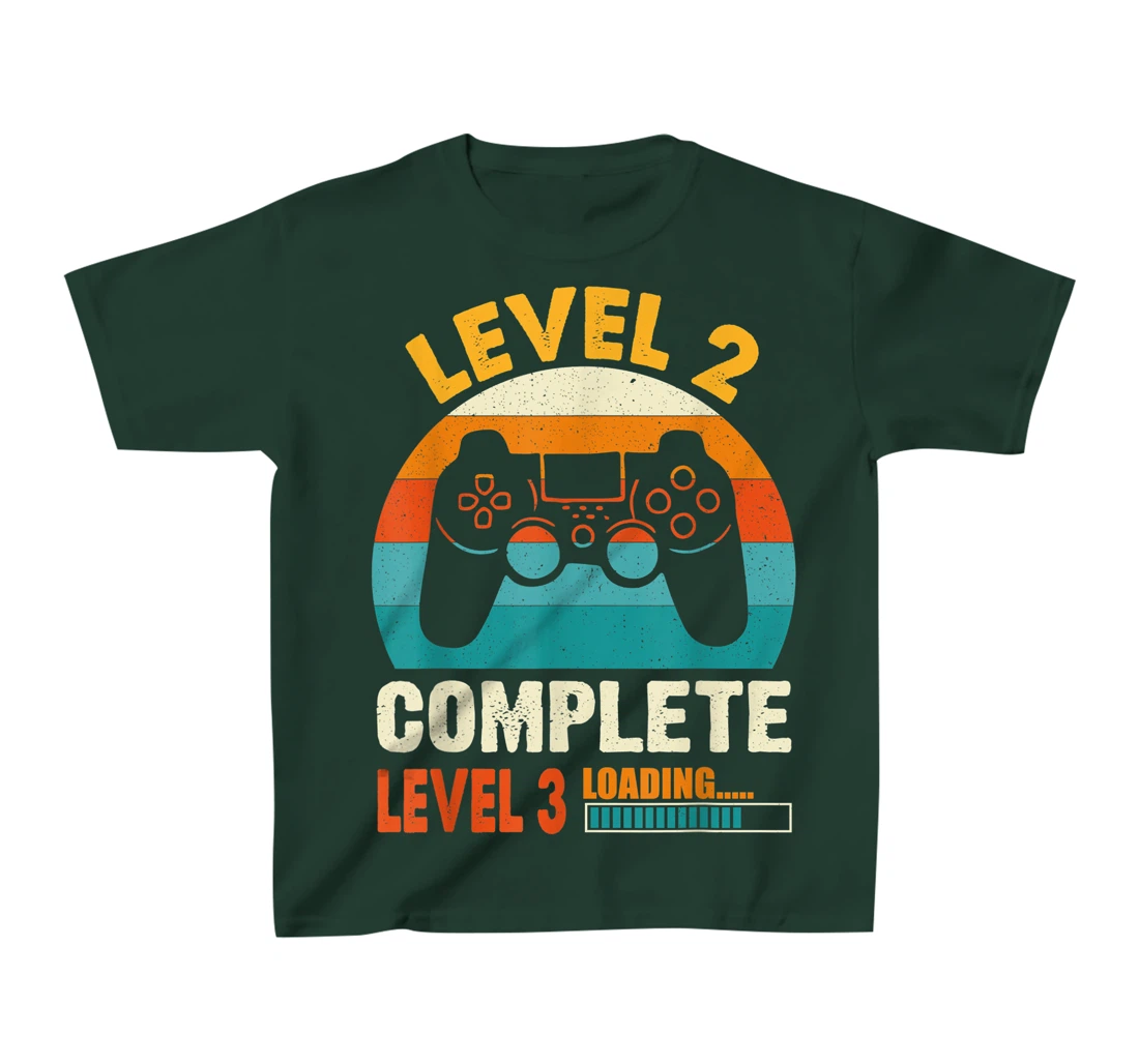 Funny Celebrate 2nd Wedding Vintage Retro Level 2 Complete T-Shirt, Kid T-Shirt and Women T-Shirt