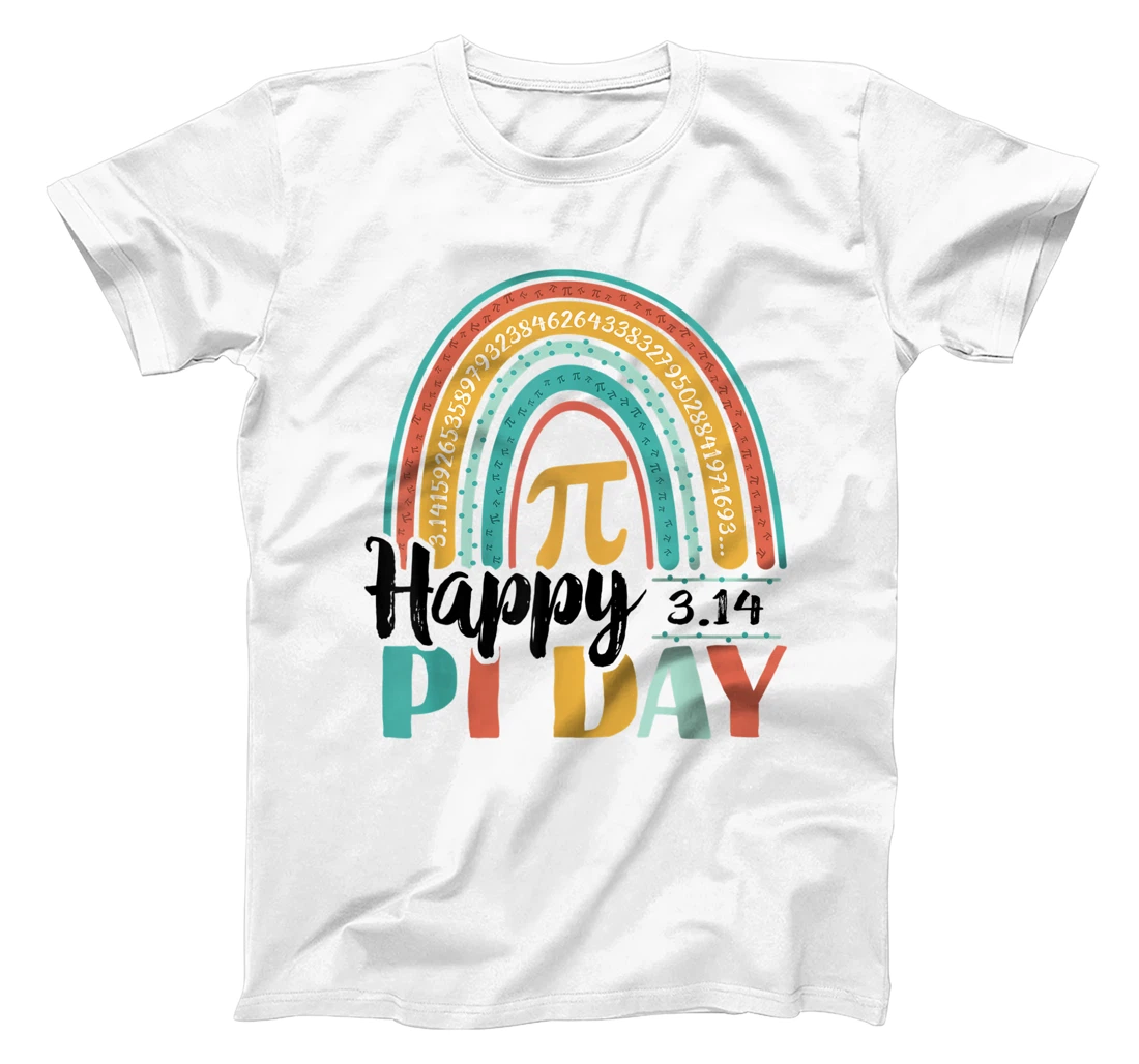 BOHO Rainbow Happy Pi Day 3.14 Math Geek T-Shirt, Kid T-Shirt and Women T-Shirt