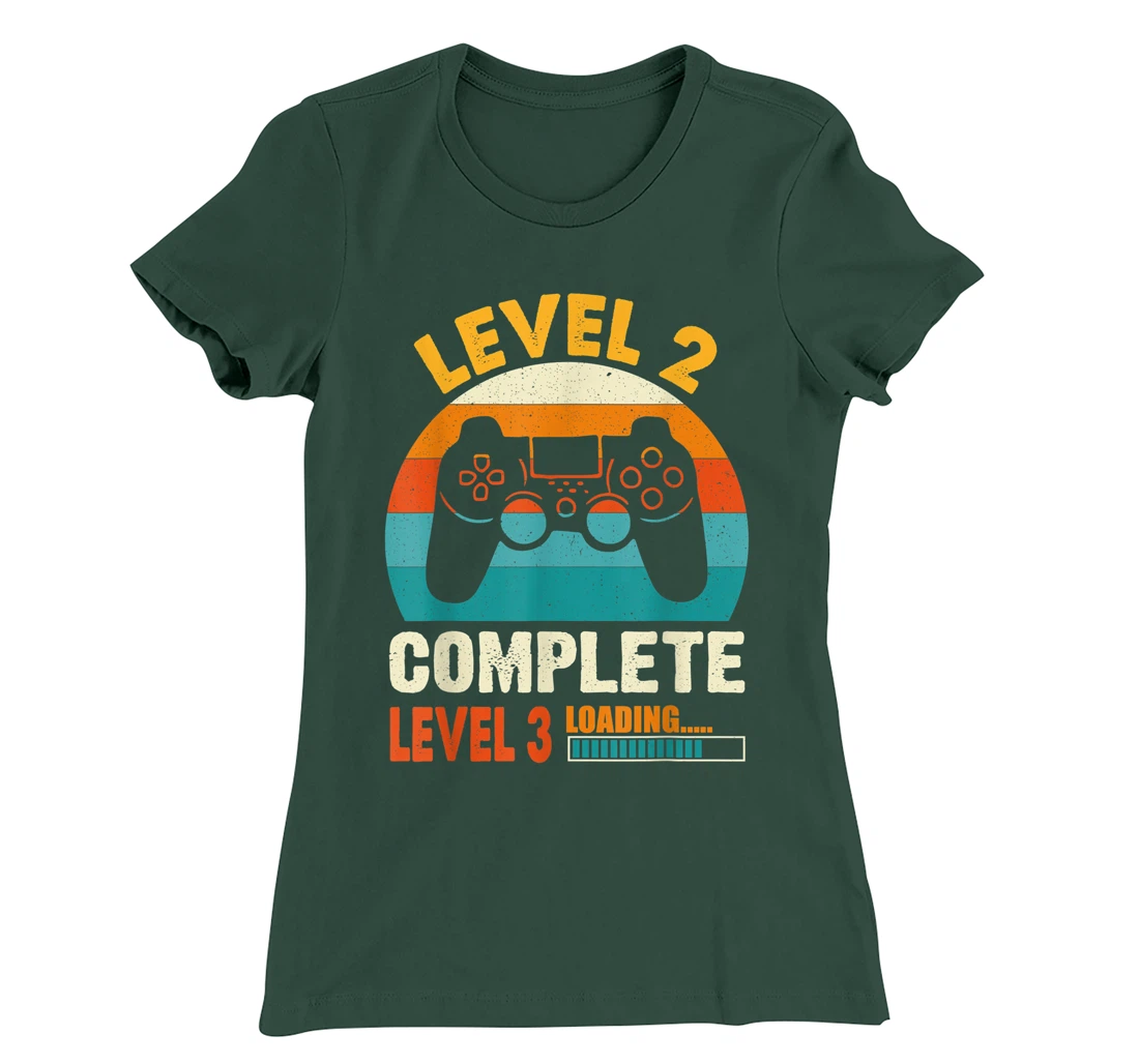 Funny Celebrate 2nd Wedding Vintage Retro Level 2 Complete T-Shirt, Kid T-Shirt and Women T-Shirt