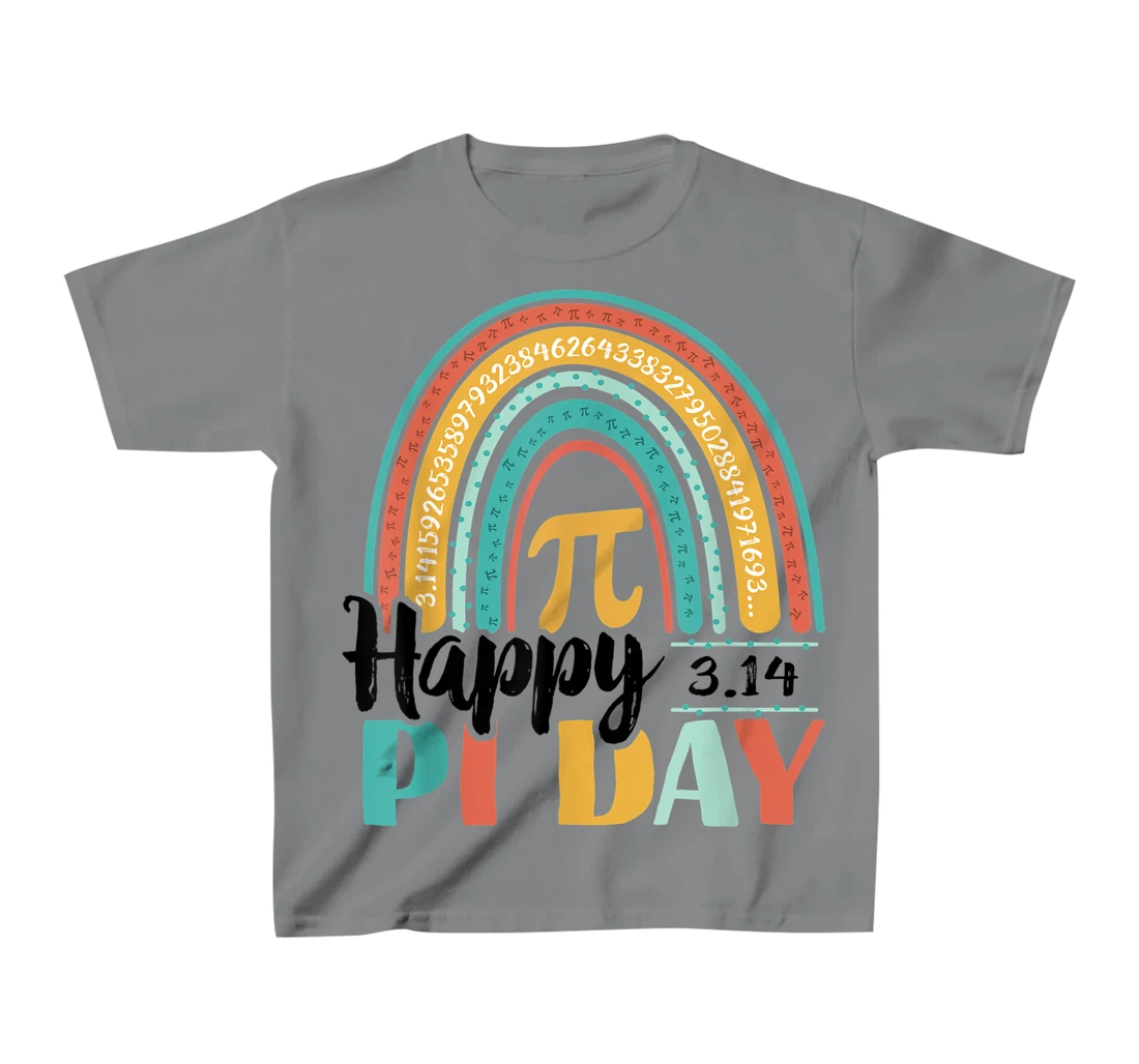 BOHO Rainbow Happy Pi Day 3.14 Math Geek T-Shirt, Kid T-Shirt and Women T-Shirt