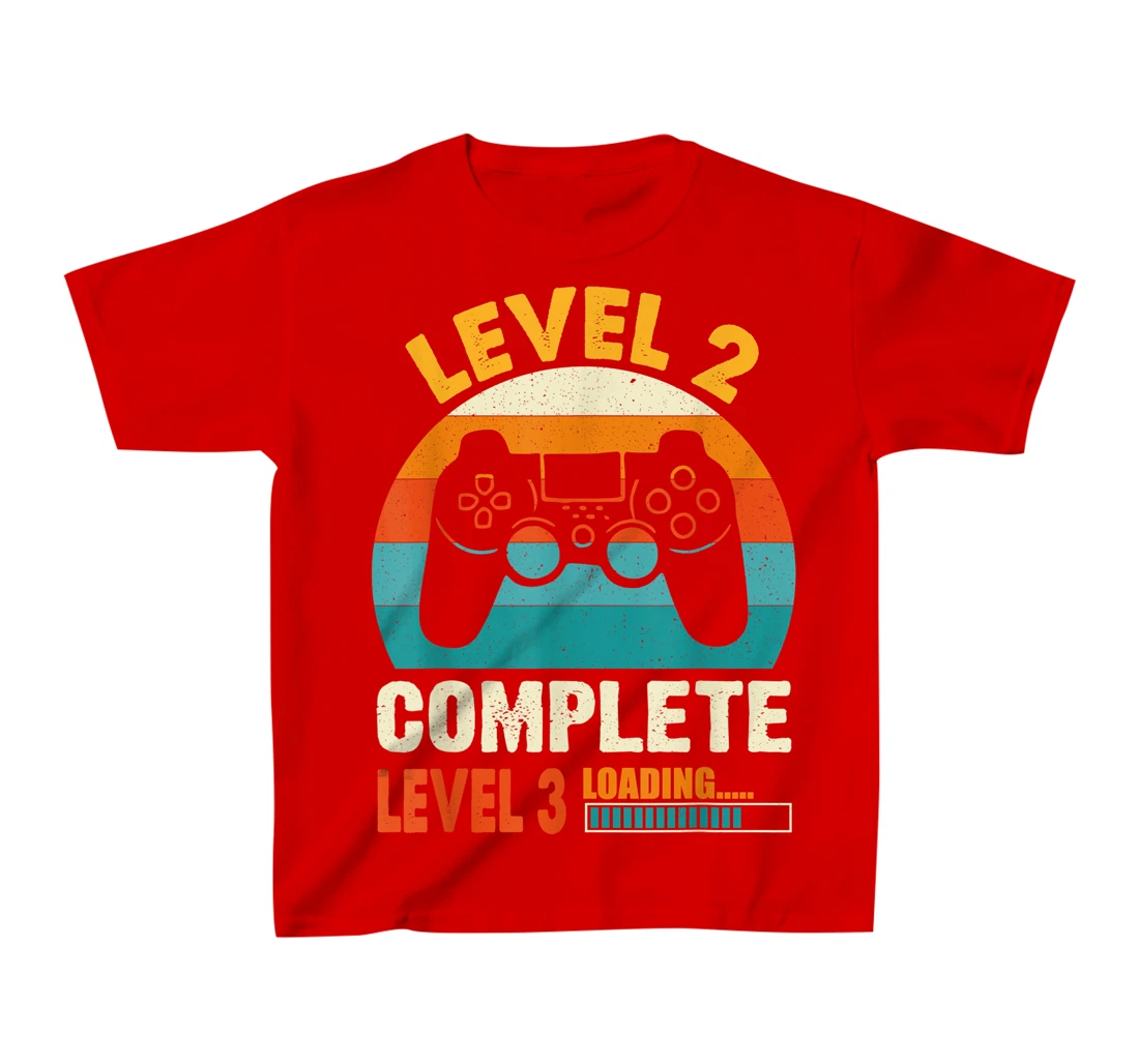 Funny Celebrate 2nd Wedding Vintage Retro Level 2 Complete T-Shirt, Kid T-Shirt and Women T-Shirt
