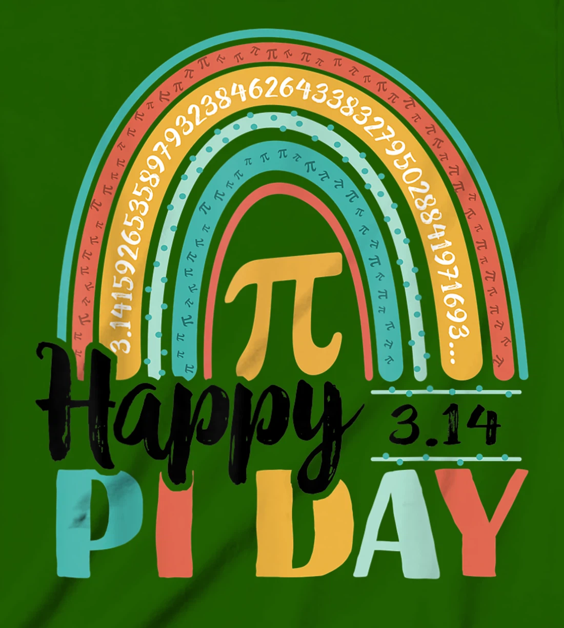BOHO Rainbow Happy Pi Day 3.14 Math Geek T-Shirt, Kid T-Shirt and Women T-Shirt