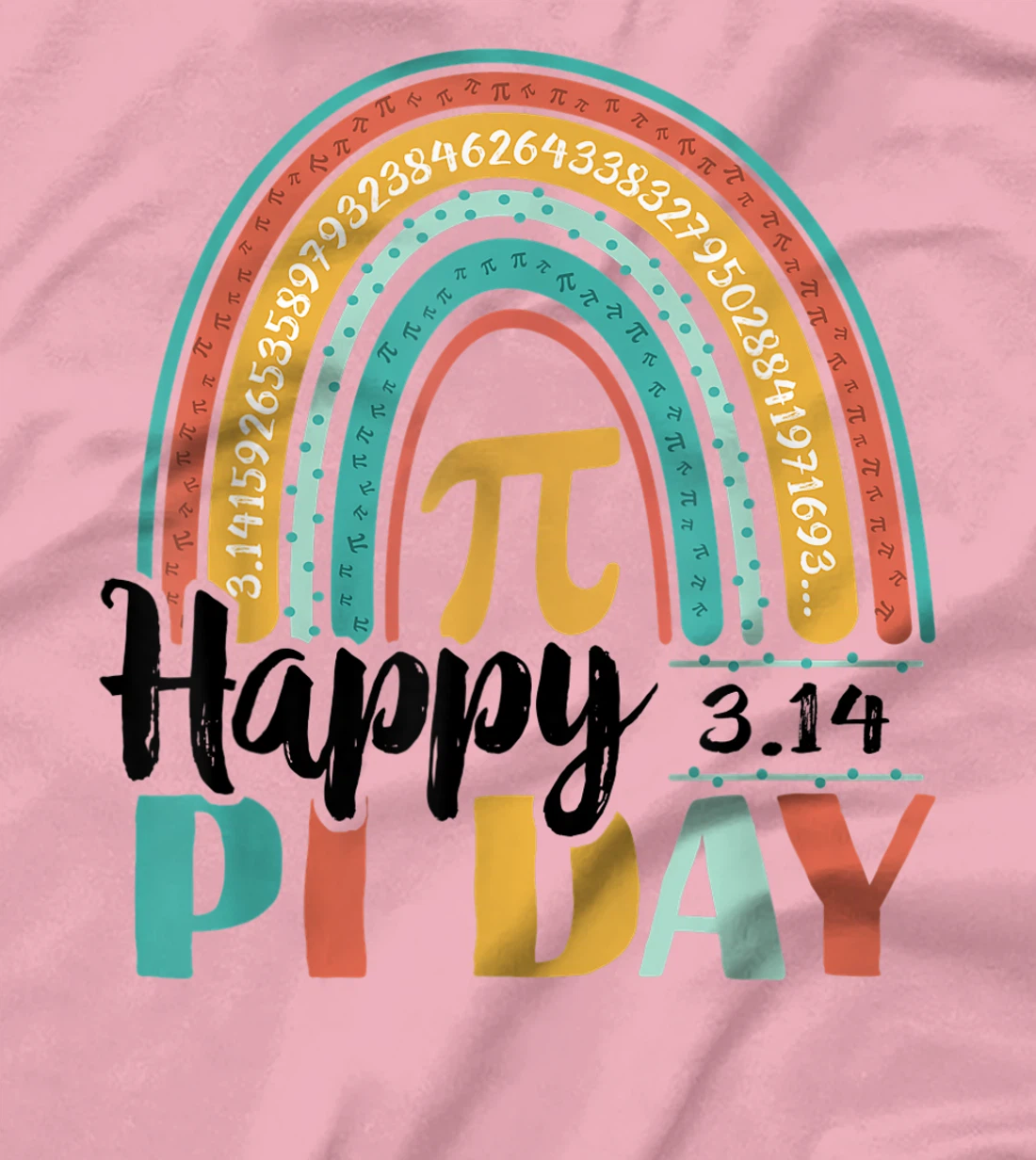 BOHO Rainbow Happy Pi Day 3.14 Math Geek T-Shirt, Kid T-Shirt and Women T-Shirt