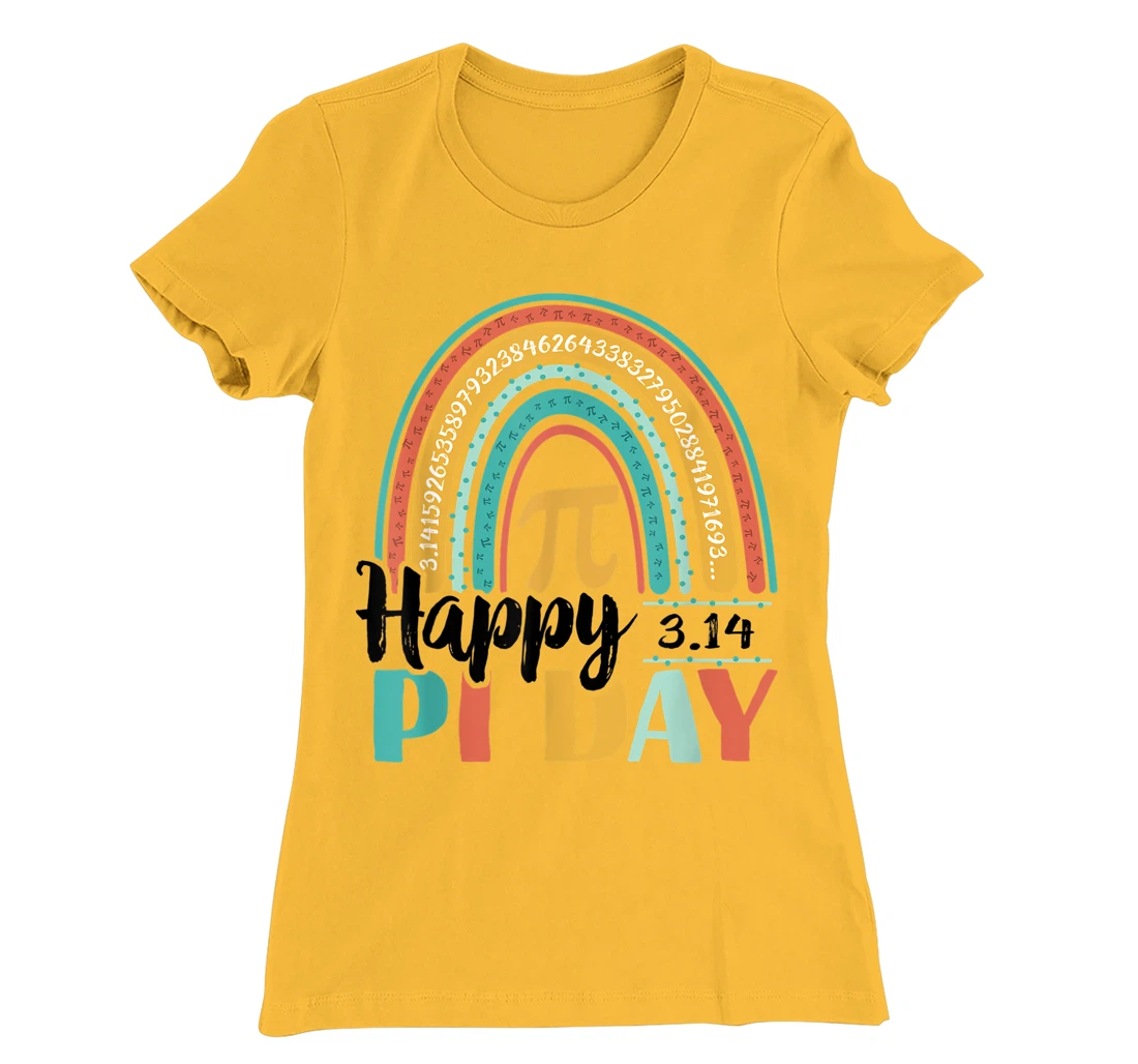 BOHO Rainbow Happy Pi Day 3.14 Math Geek T-Shirt, Kid T-Shirt and Women T-Shirt
