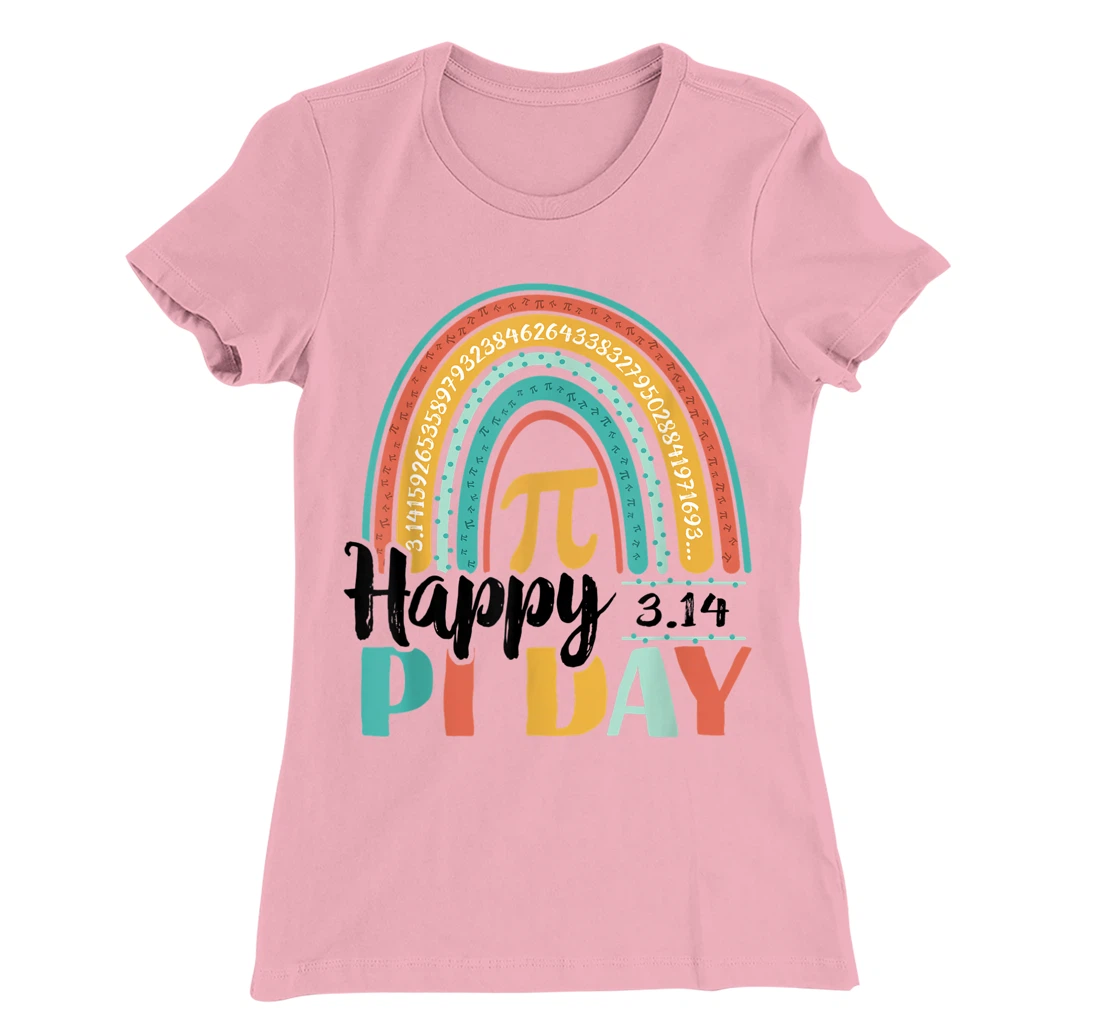BOHO Rainbow Happy Pi Day 3.14 Math Geek T-Shirt, Kid T-Shirt and Women T-Shirt