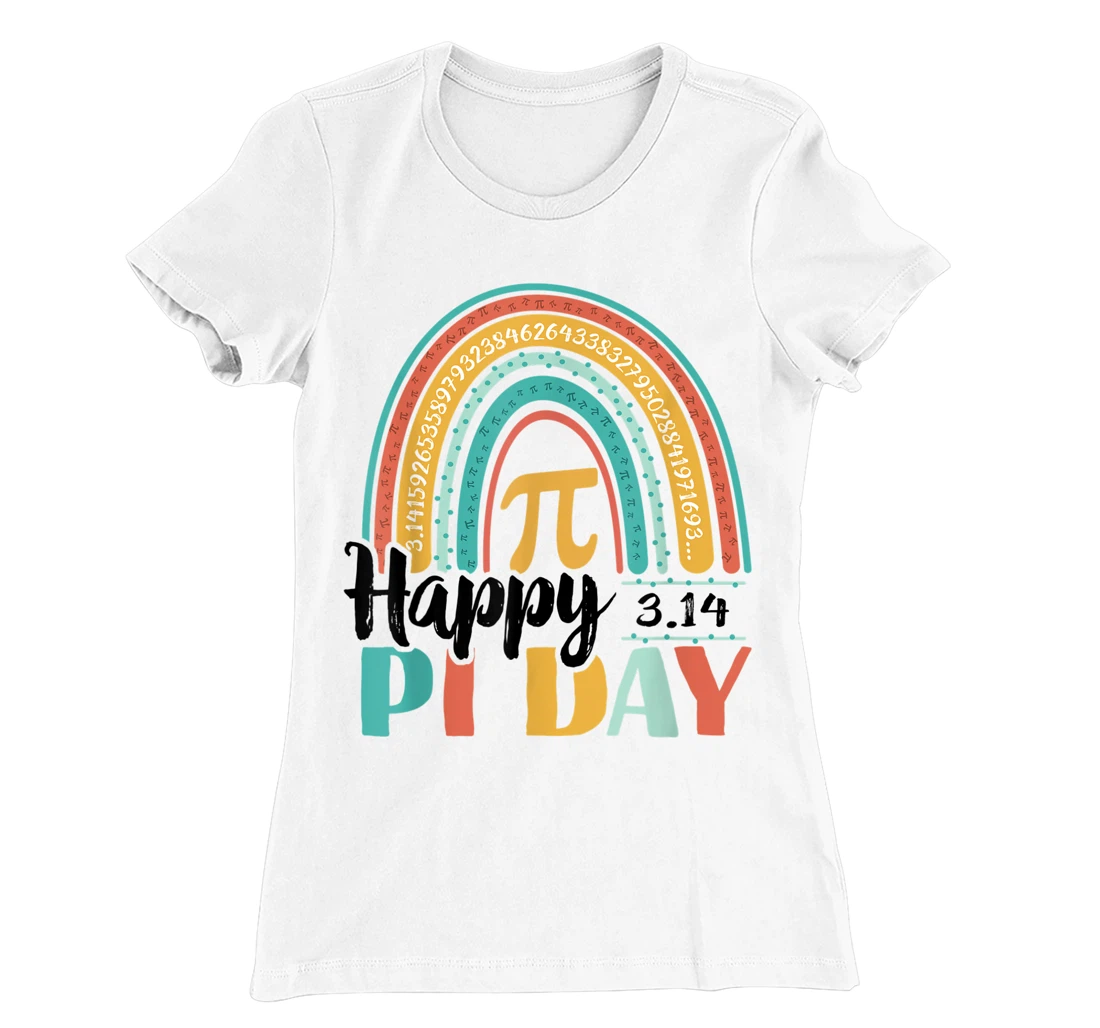 BOHO Rainbow Happy Pi Day 3.14 Math Geek T-Shirt, Kid T-Shirt and Women T-Shirt