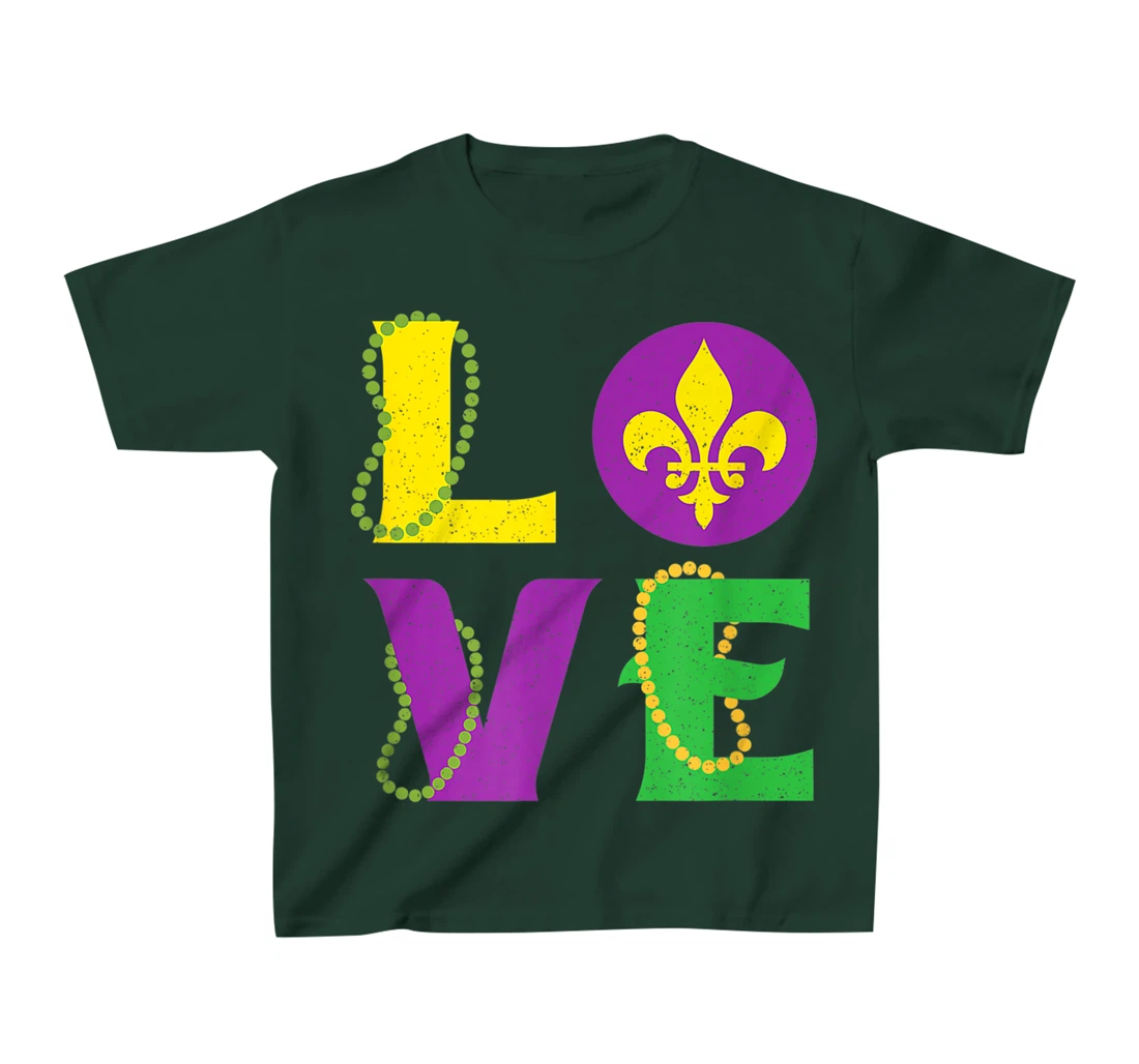Mardi Gras Carnival LOVE New Orleans Cajun Festival T-Shirt, Kid T-Shirt and Women T-Shirt