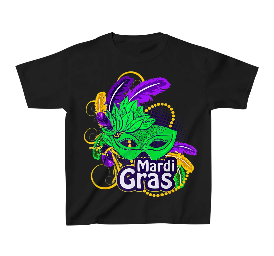 Mardi Gras Funny Mardi Gras 2022 Beads Mask Feathers T-Shirt, Kid T-Shirt and Women T-Shirt