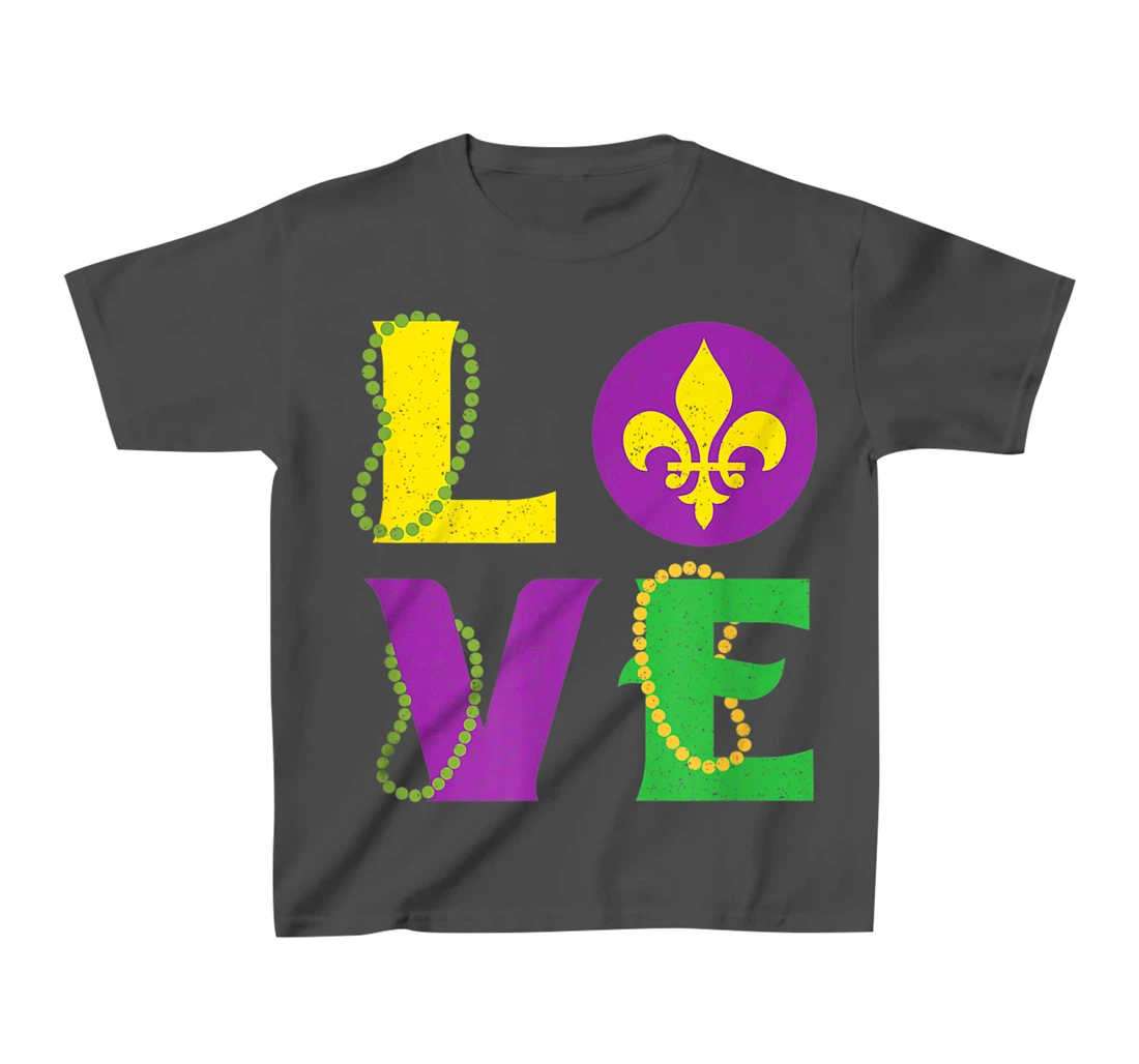 Mardi Gras Carnival LOVE New Orleans Cajun Festival T-Shirt, Kid T-Shirt and Women T-Shirt