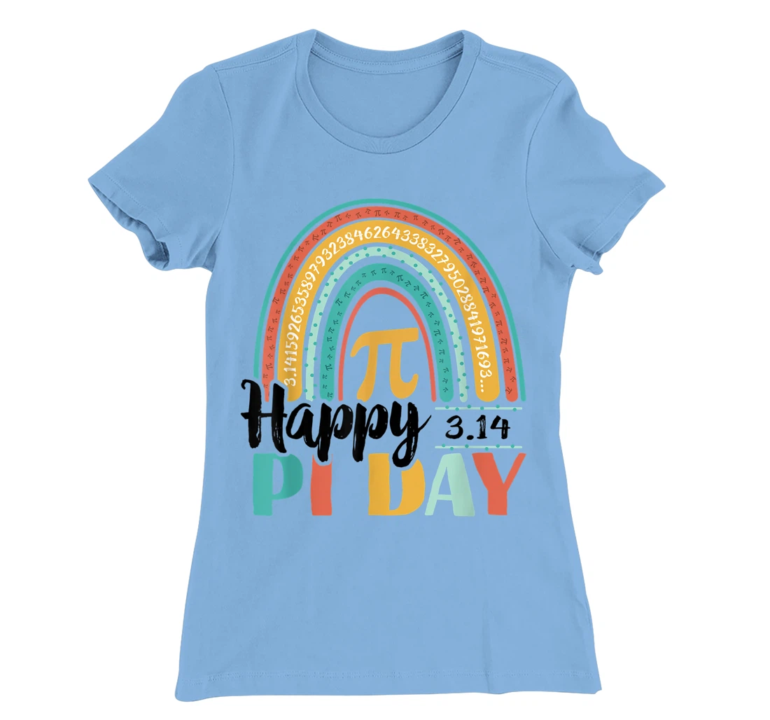 BOHO Rainbow Happy Pi Day 3.14 Math Geek T-Shirt, Kid T-Shirt and Women T-Shirt